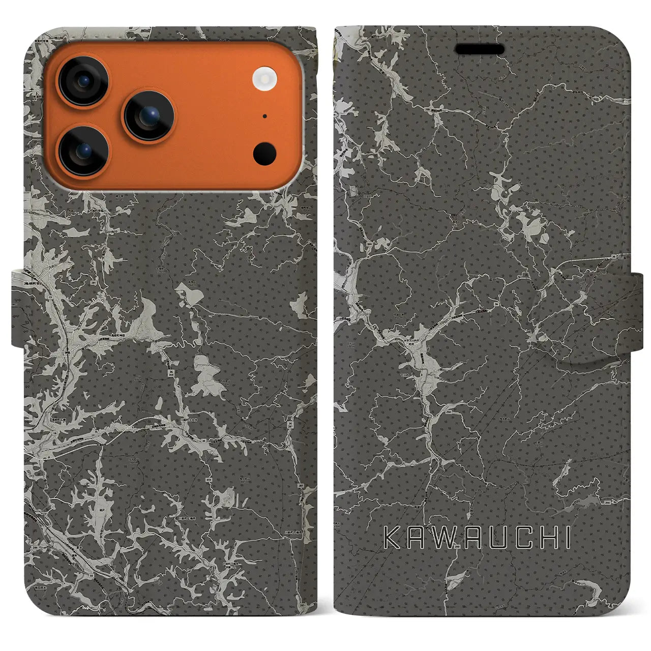 【川内(福島県)】地図柄iPhoneケース(手帳タイプ)