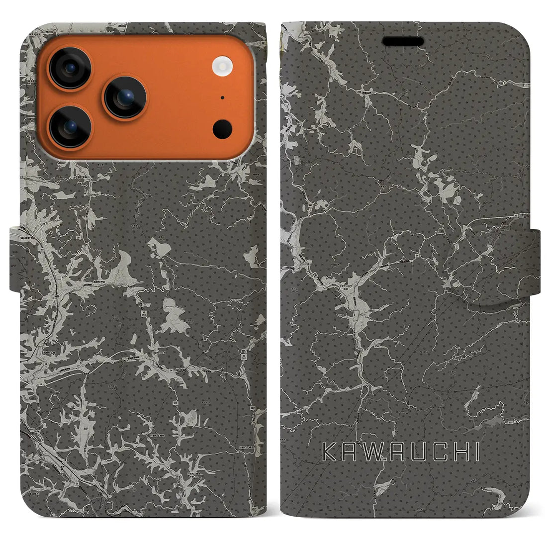 【川内(福島県)】地図柄iPhoneケース(手帳タイプ)