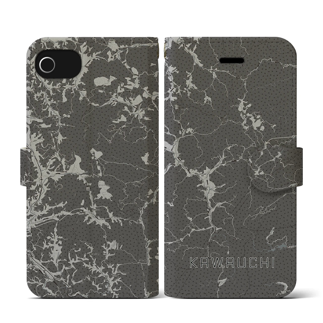 【川内(福島県)】地図柄iPhoneケース(手帳タイプ)