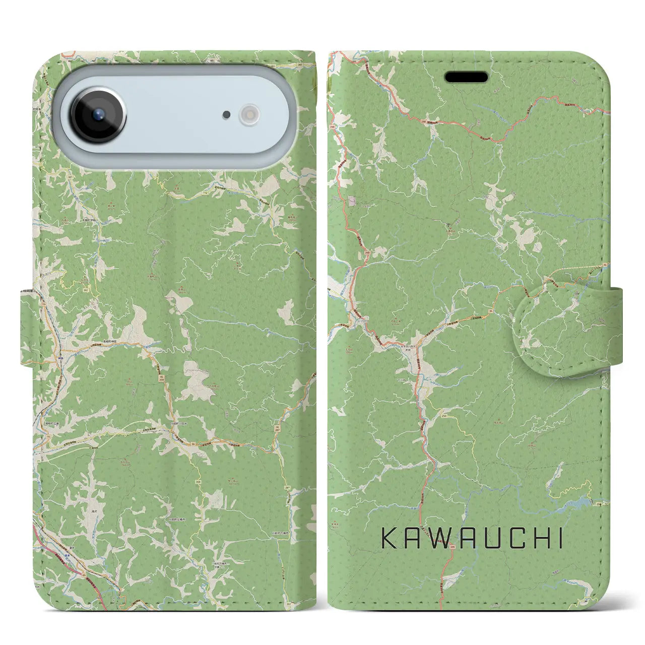 【川内(福島県)】地図柄iPhoneケース(手帳タイプ)