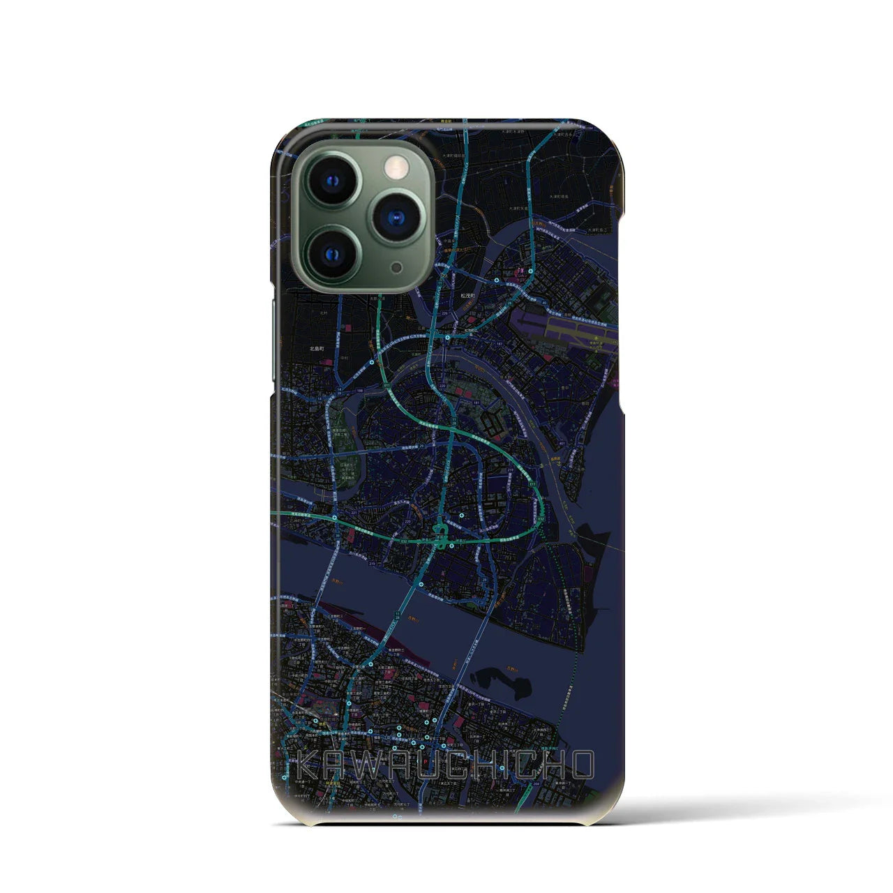 【川内町(徳島県)】地図柄iPhoneケース(バックカバータイプ)
