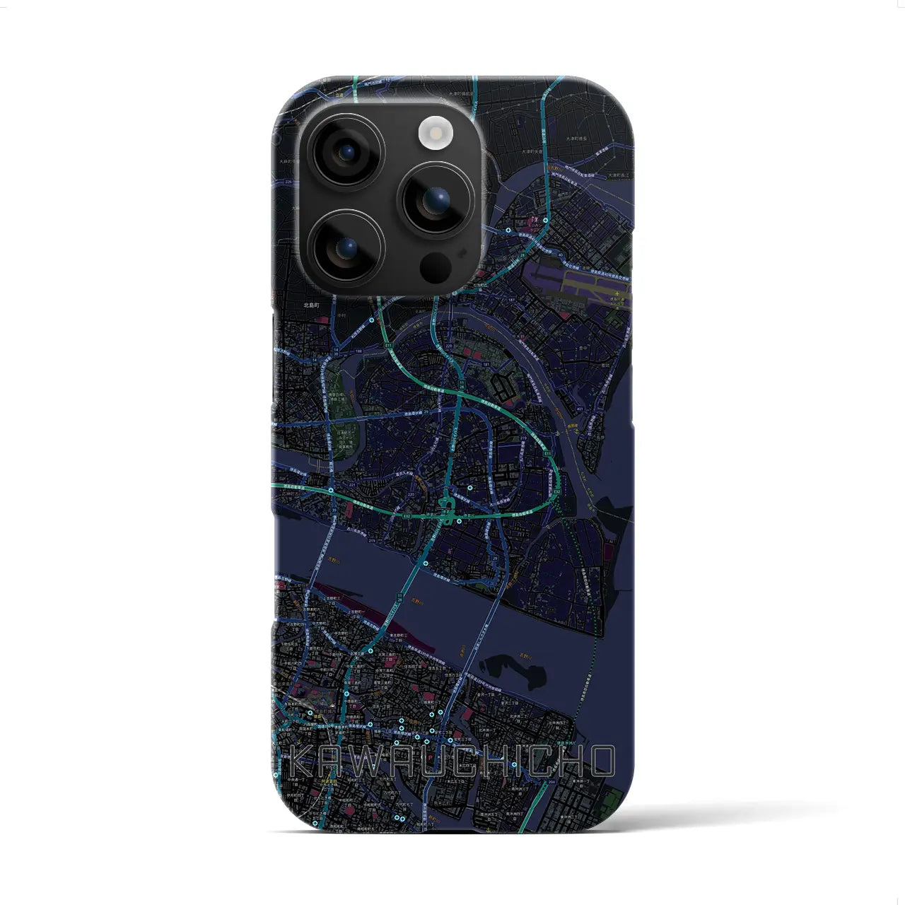 【川内町(徳島県)】地図柄iPhoneケース(バックカバータイプ)