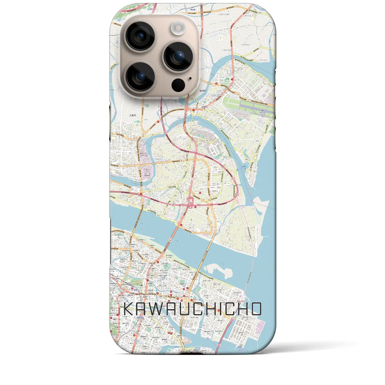 【川内町(徳島県)】地図柄iPhoneケース(バックカバータイプ)