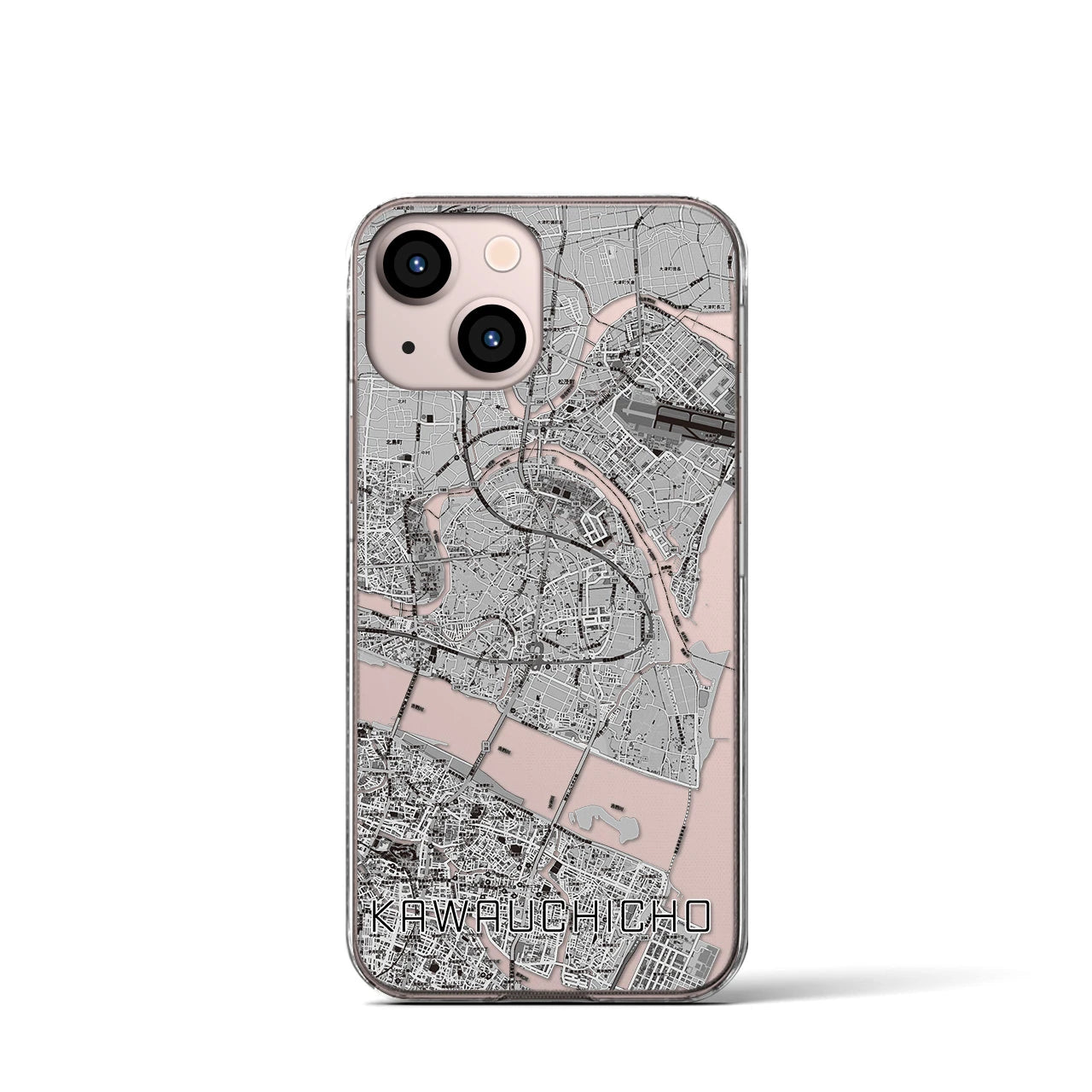 【川内町(徳島県)】地図柄iPhoneケース(クリアタイプ)