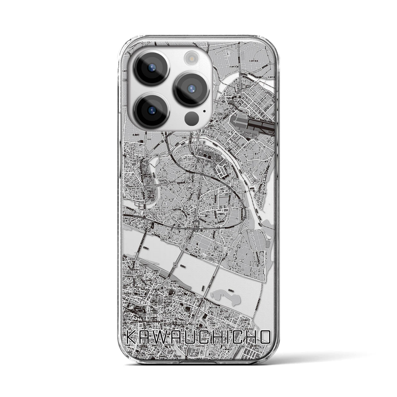 【川内町(徳島県)】地図柄iPhoneケース(クリアタイプ)