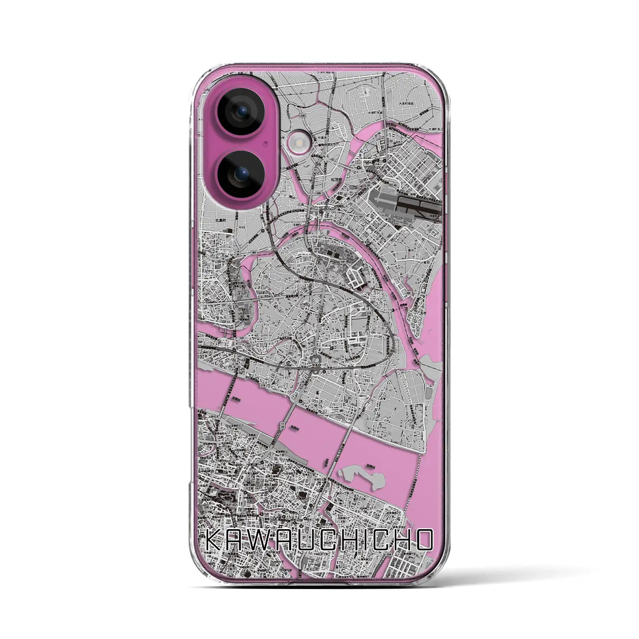 【川内町(徳島県)】地図柄iPhoneケース(クリアタイプ)