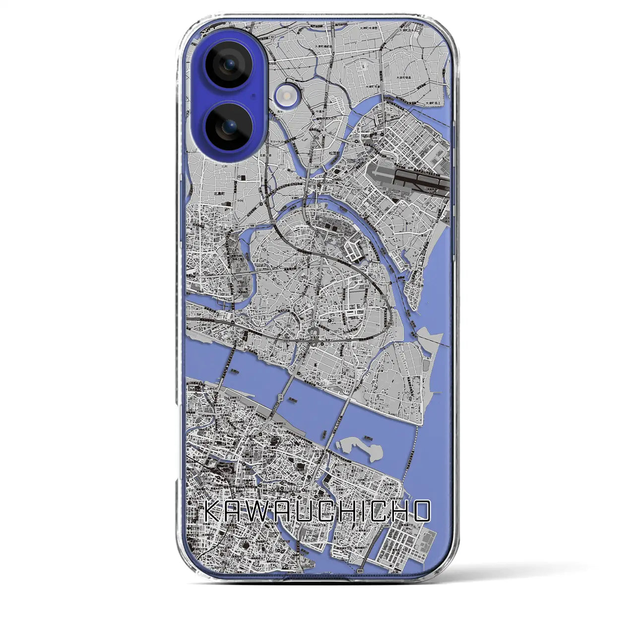 【川内町(徳島県)】地図柄iPhoneケース(クリアタイプ)