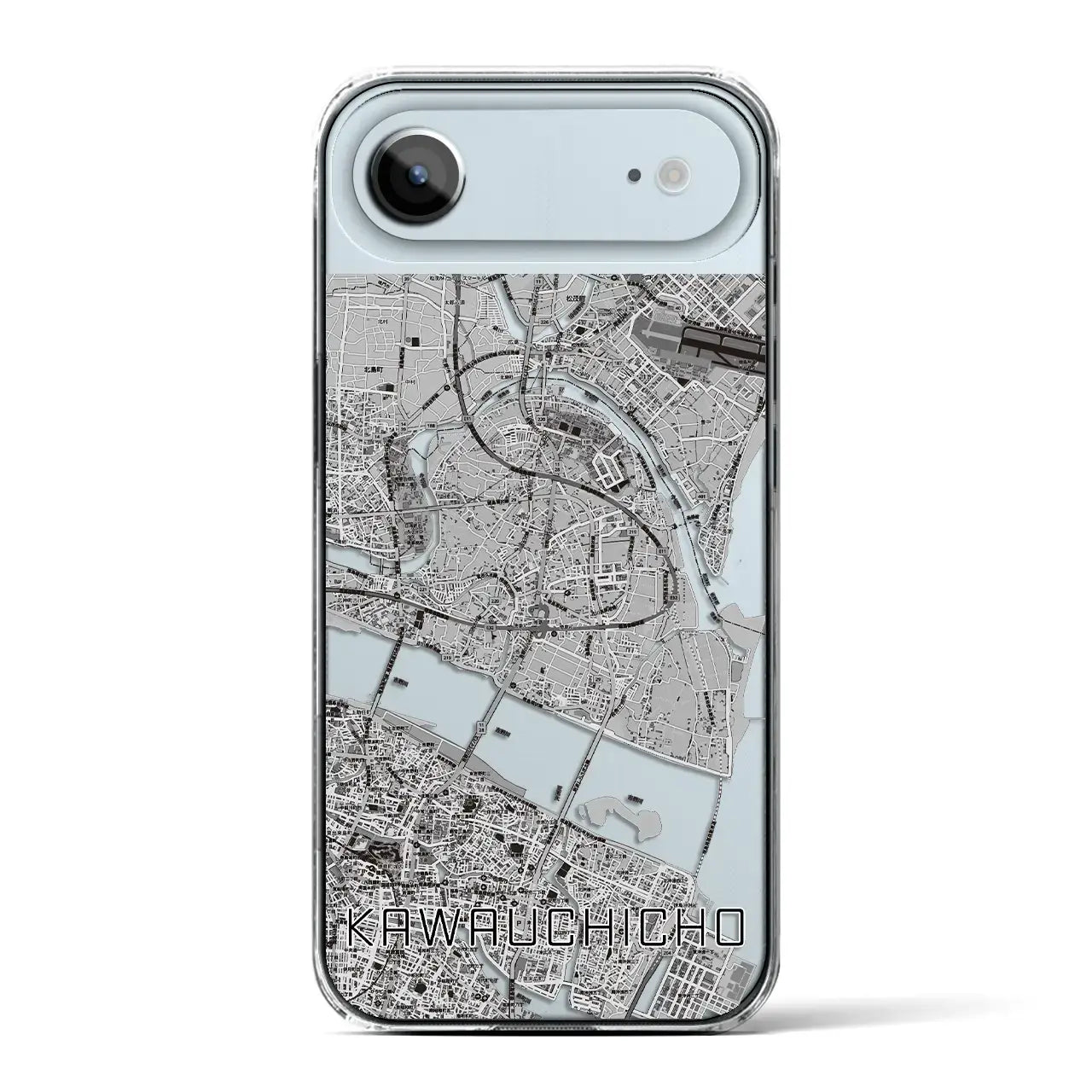 【川内町(徳島県)】地図柄iPhoneケース(クリアタイプ)