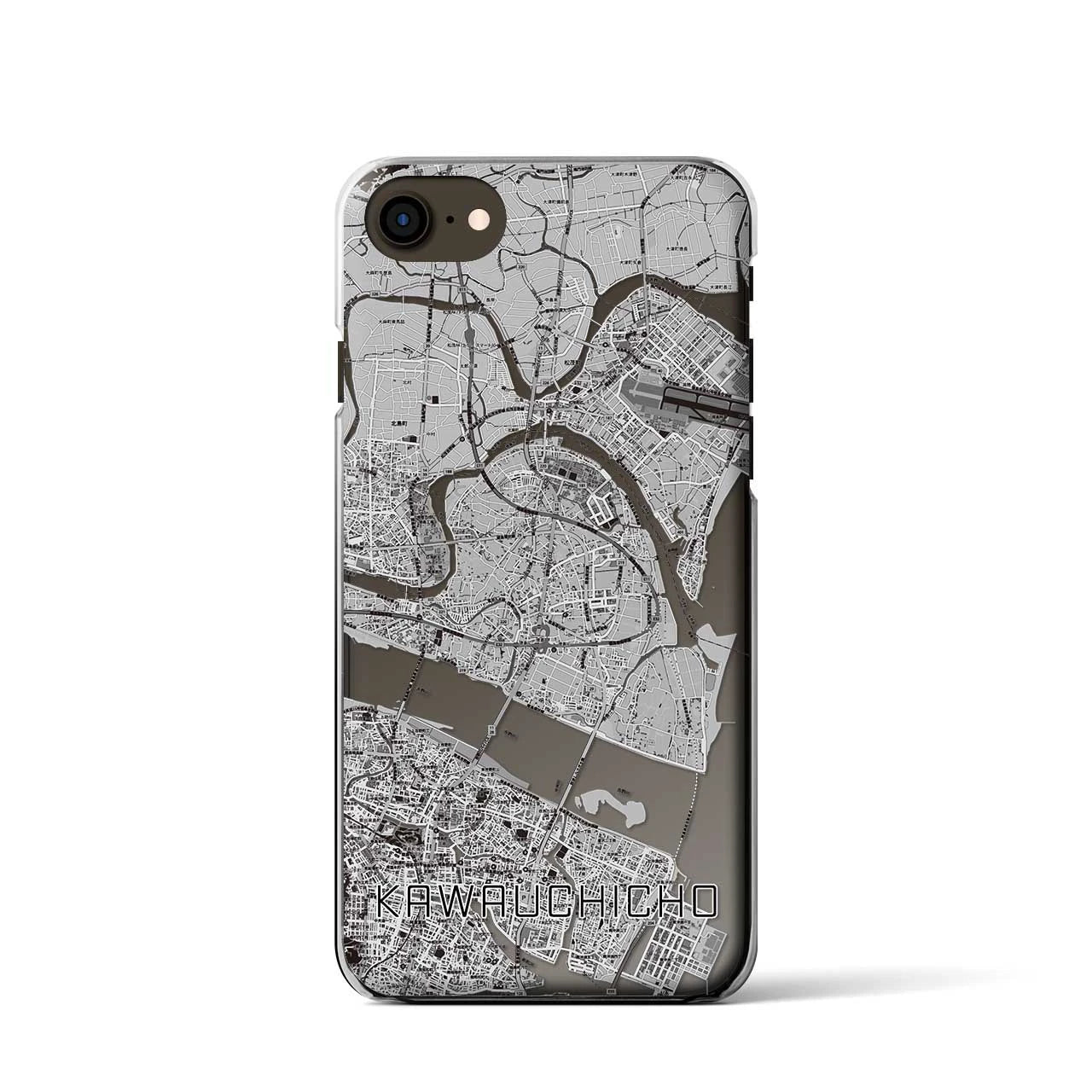 【川内町(徳島県)】地図柄iPhoneケース(クリアタイプ)