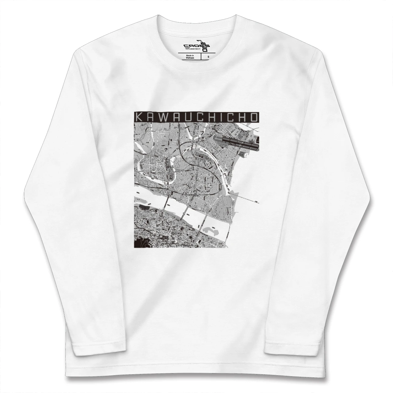 【川内町(徳島県)】地図柄ロングスリーブTシャツ