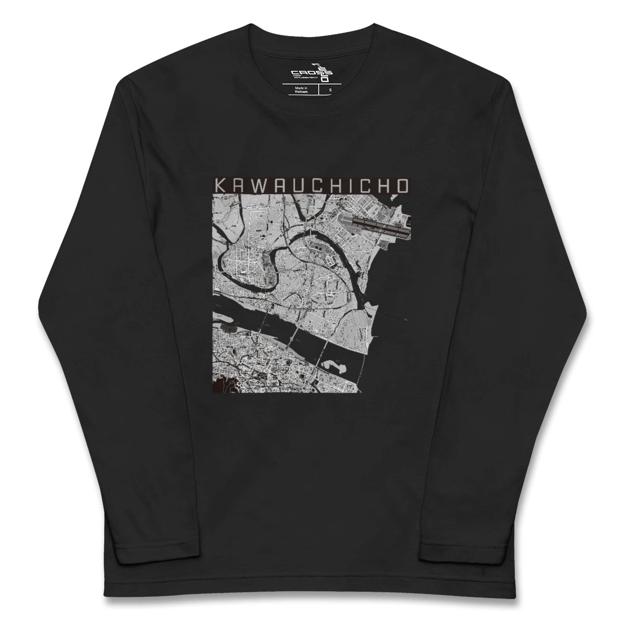 【川内町(徳島県)】地図柄ロングスリーブTシャツ