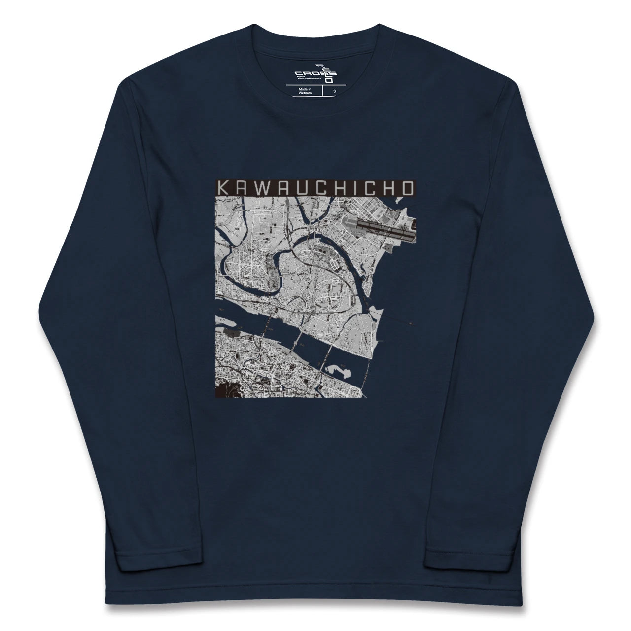 【川内町(徳島県)】地図柄ロングスリーブTシャツ