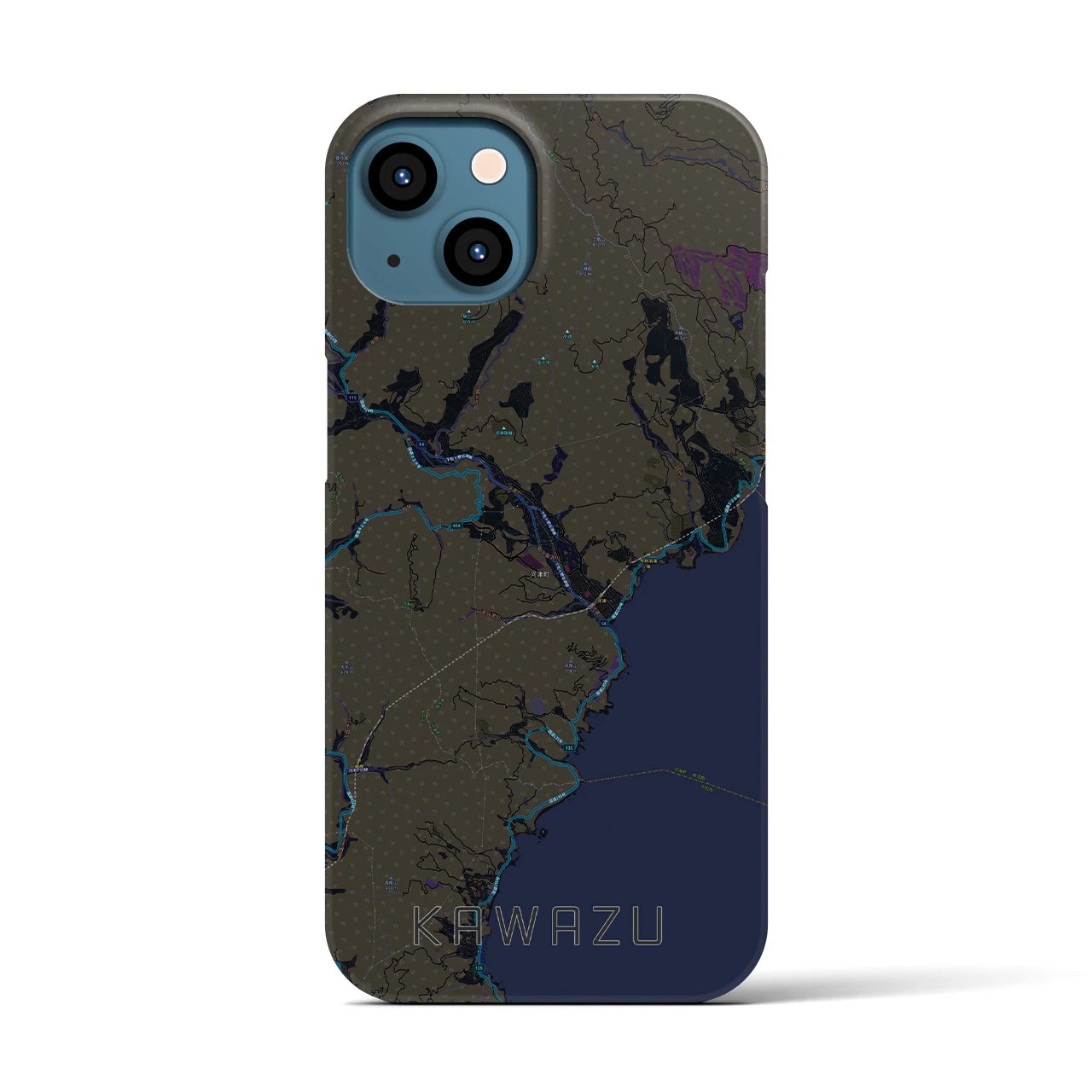 【河津(静岡県)】地図柄iPhoneケース(バックカバータイプ)