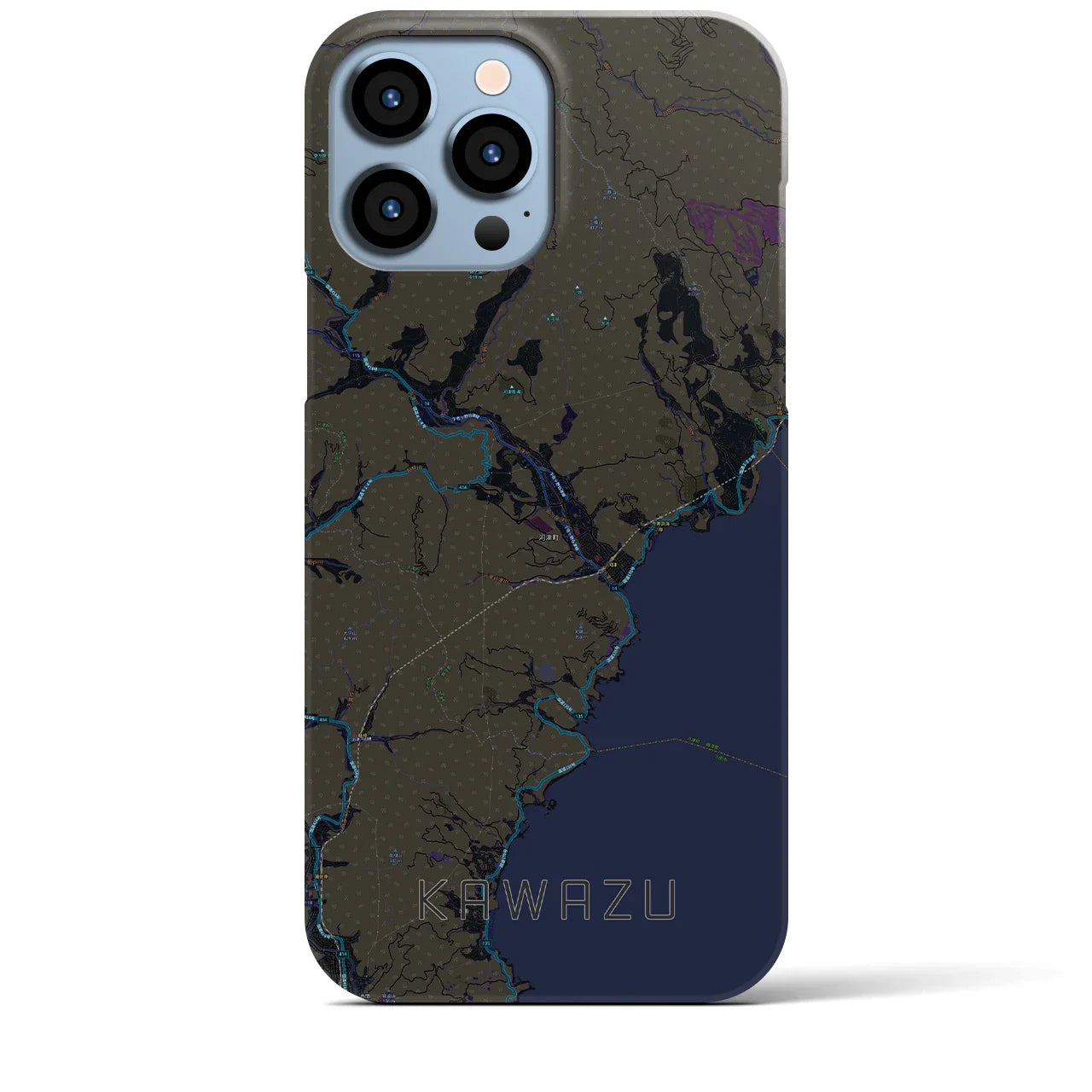 【河津(静岡県)】地図柄iPhoneケース(バックカバータイプ)