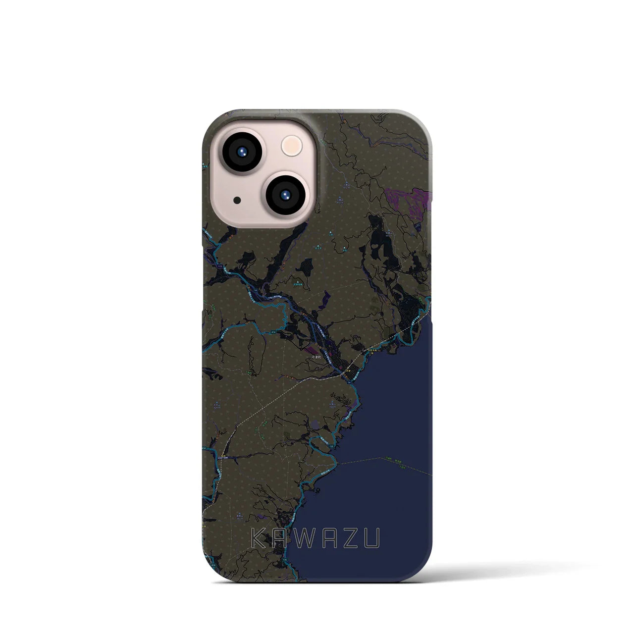 【河津(静岡県)】地図柄iPhoneケース(バックカバータイプ)