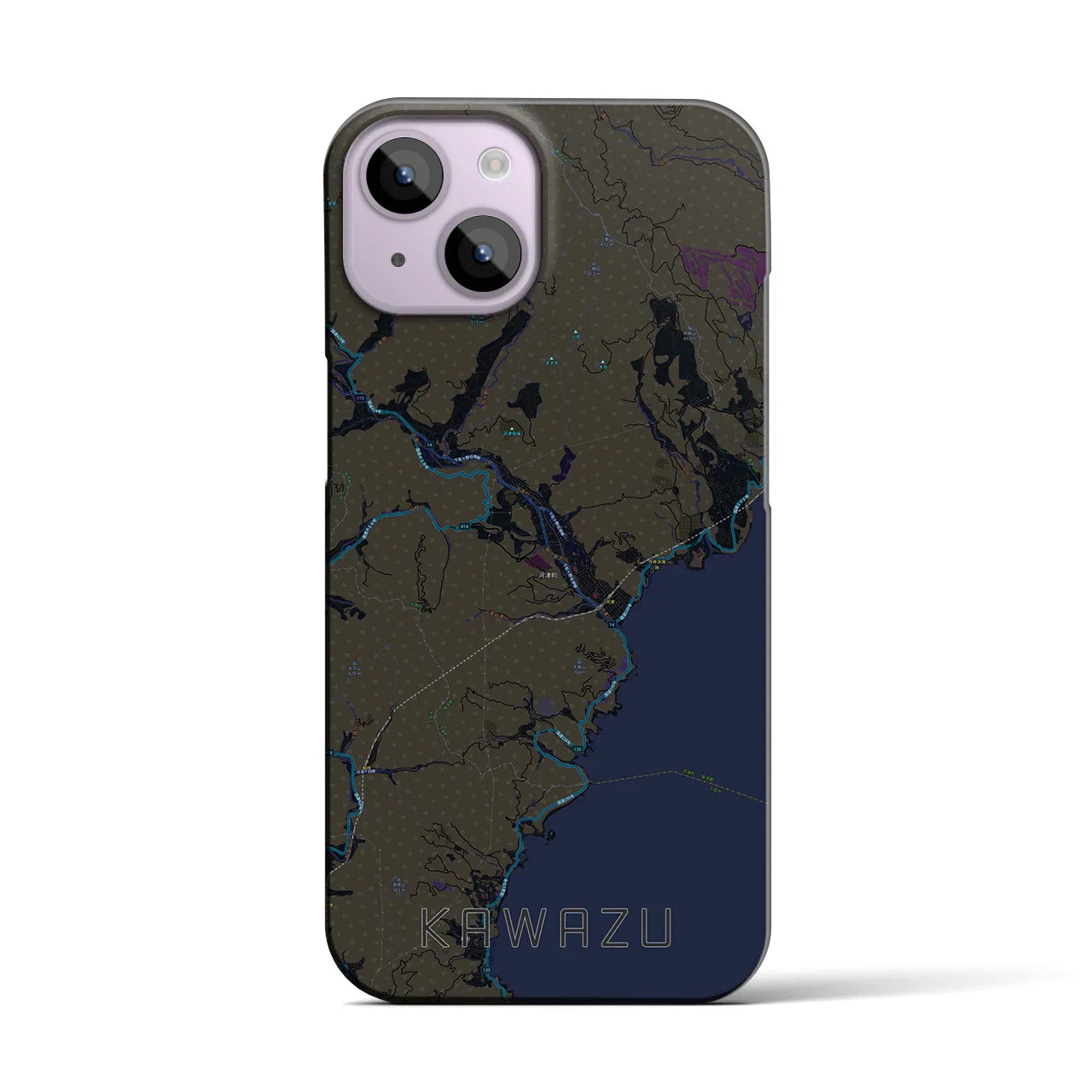 【河津(静岡県)】地図柄iPhoneケース(バックカバータイプ)