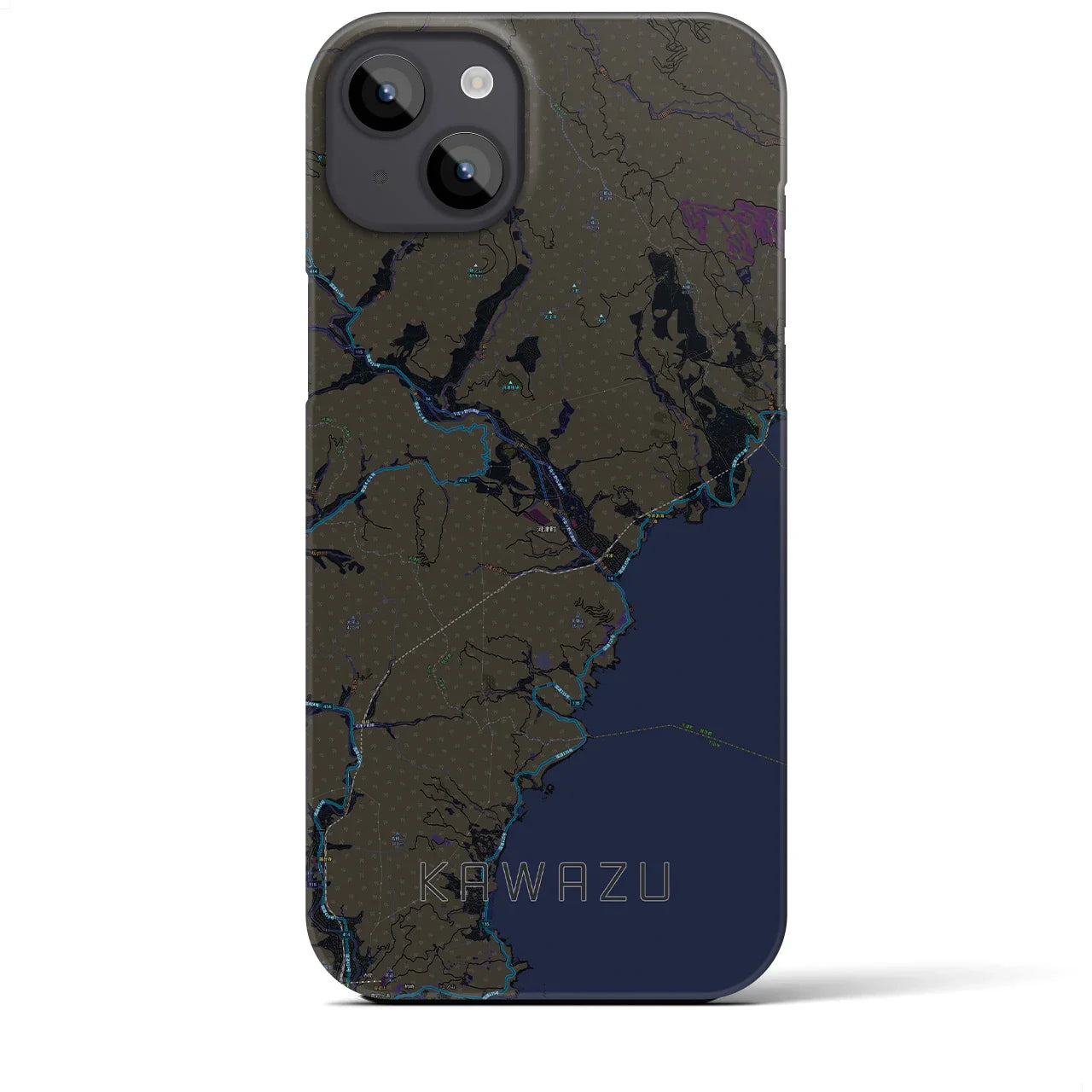 【河津(静岡県)】地図柄iPhoneケース(バックカバータイプ)