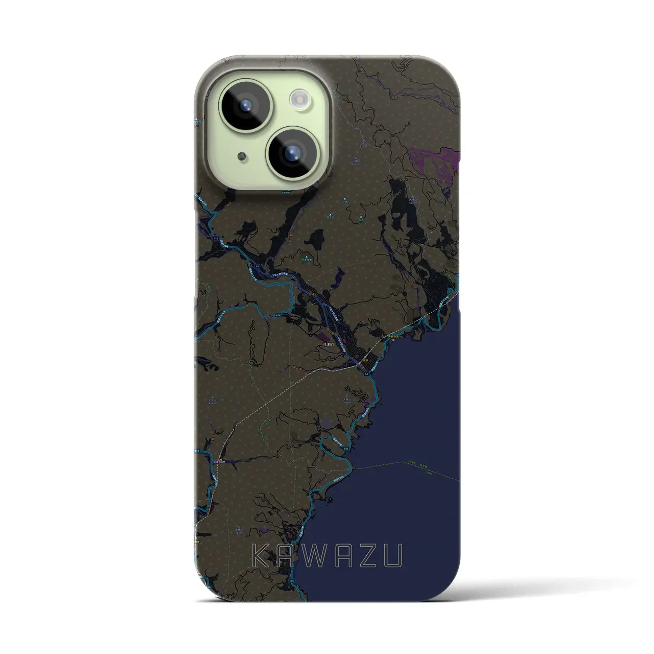 【河津(静岡県)】地図柄iPhoneケース(バックカバータイプ)