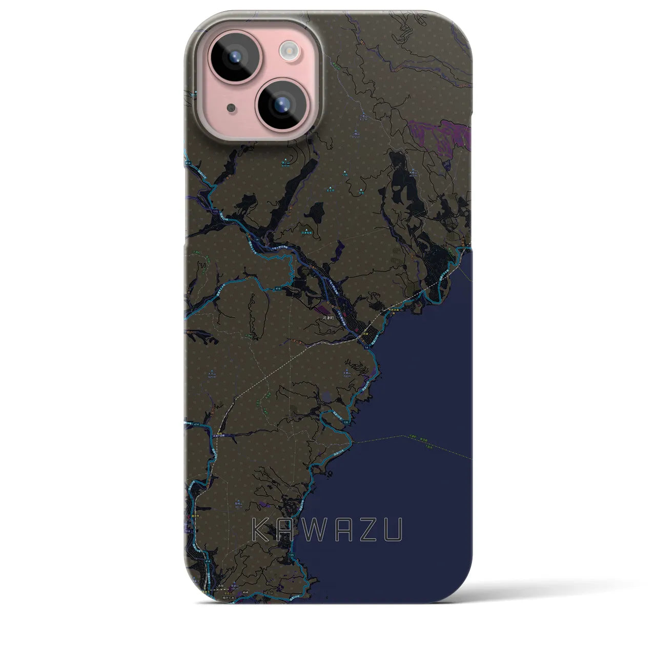 【河津(静岡県)】地図柄iPhoneケース(バックカバータイプ)