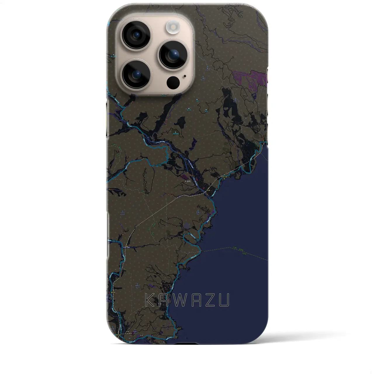 【河津(静岡県)】地図柄iPhoneケース(バックカバータイプ)