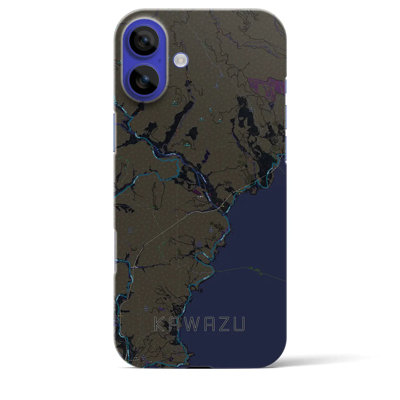 【河津(静岡県)】地図柄iPhoneケース(バックカバータイプ)
