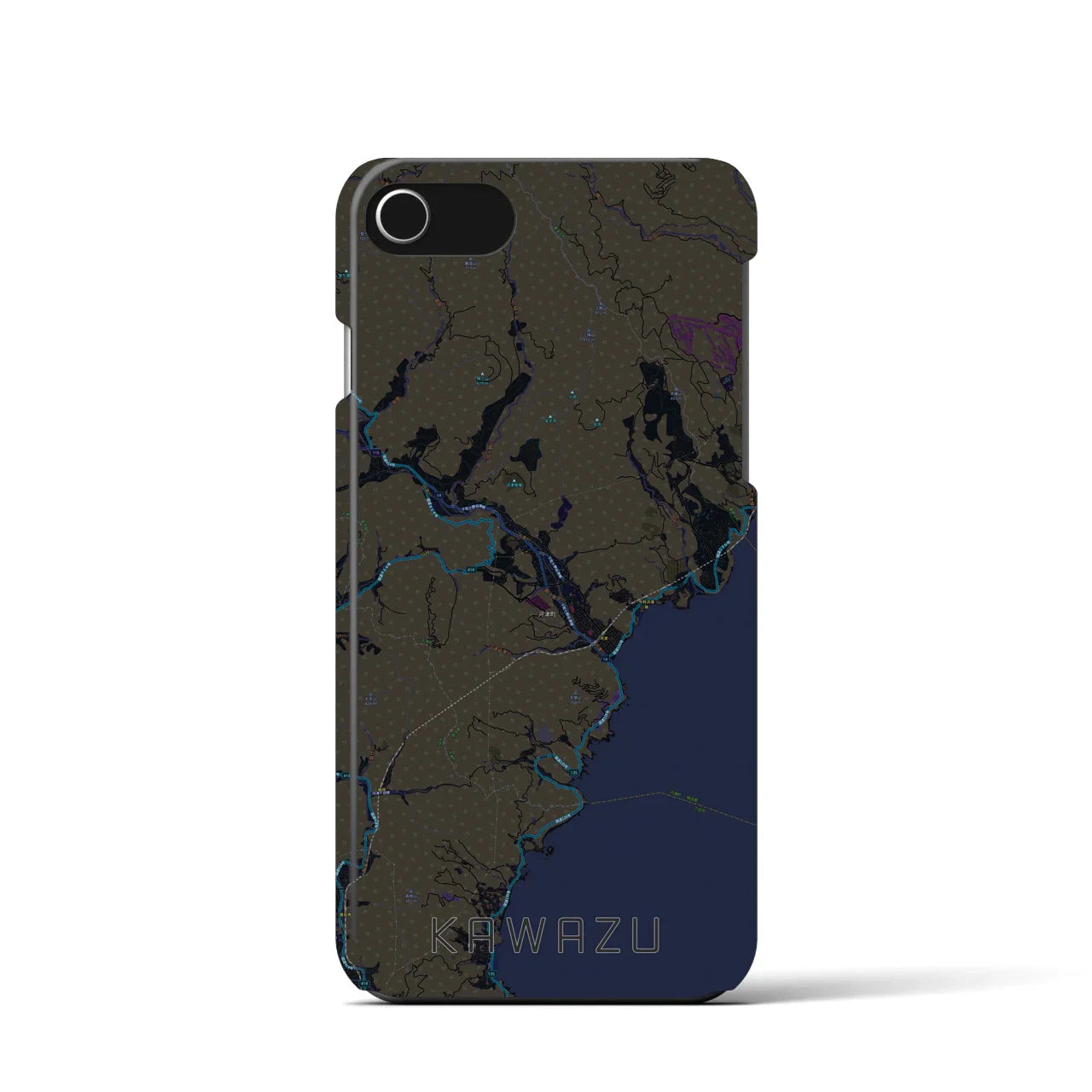 【河津(静岡県)】地図柄iPhoneケース(バックカバータイプ)