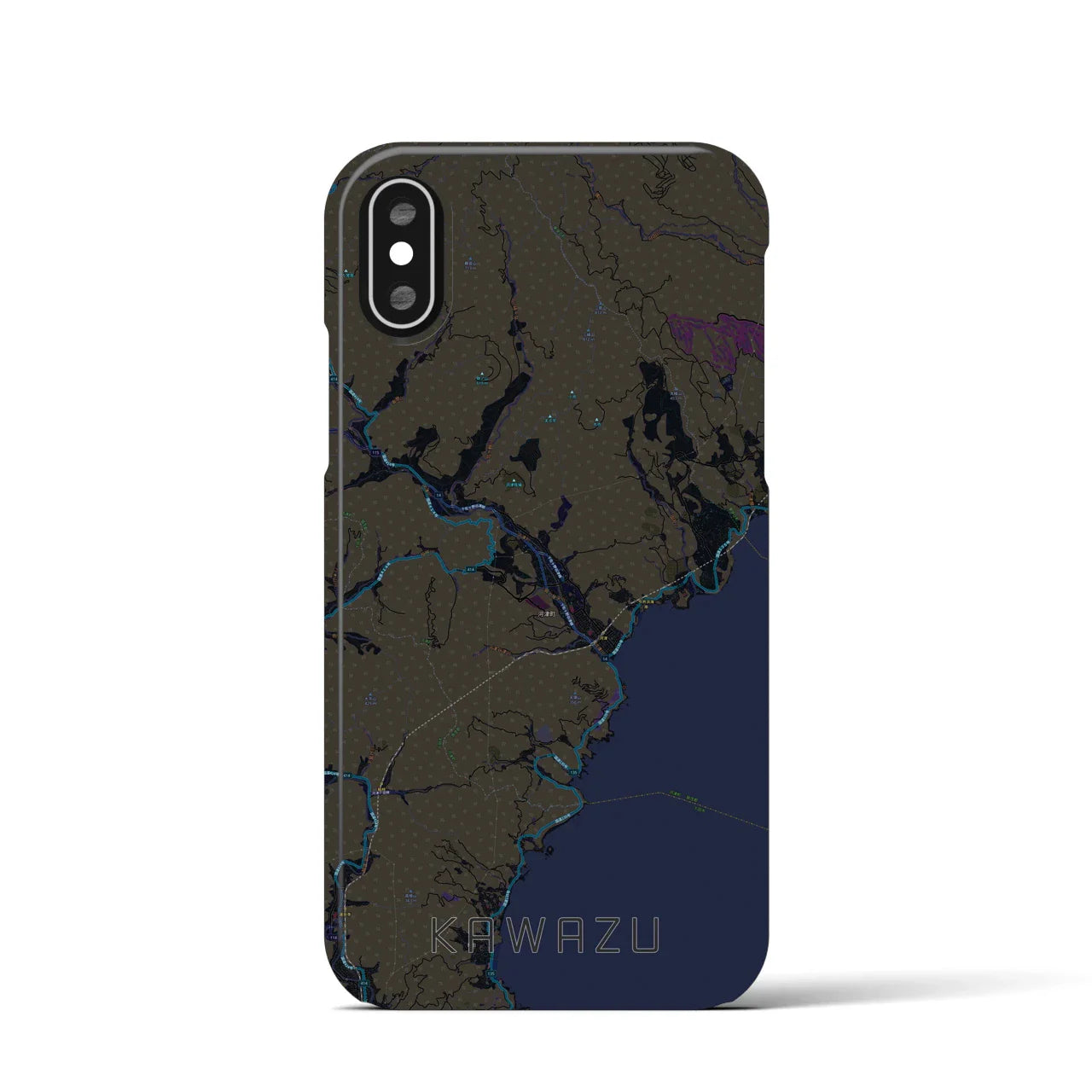 【河津(静岡県)】地図柄iPhoneケース(バックカバータイプ)