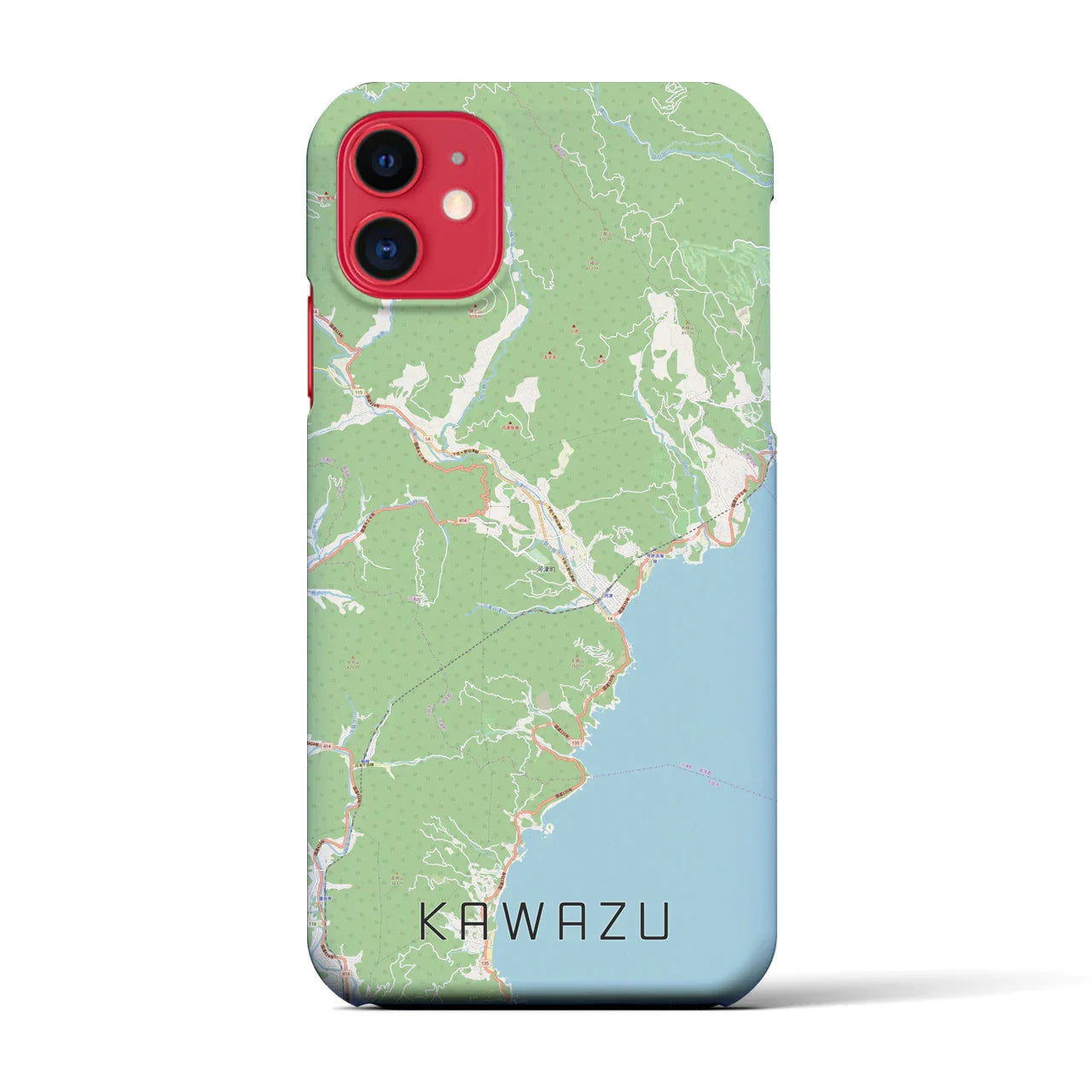 【河津(静岡県)】地図柄iPhoneケース(バックカバータイプ)