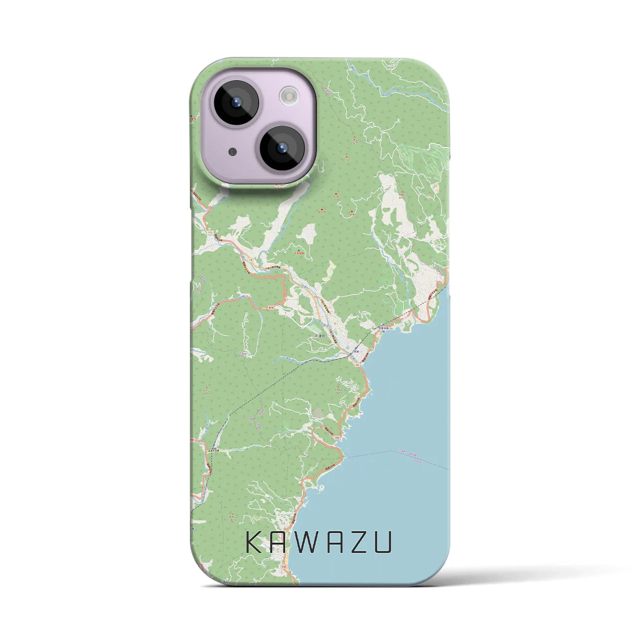 【河津(静岡県)】地図柄iPhoneケース(バックカバータイプ)