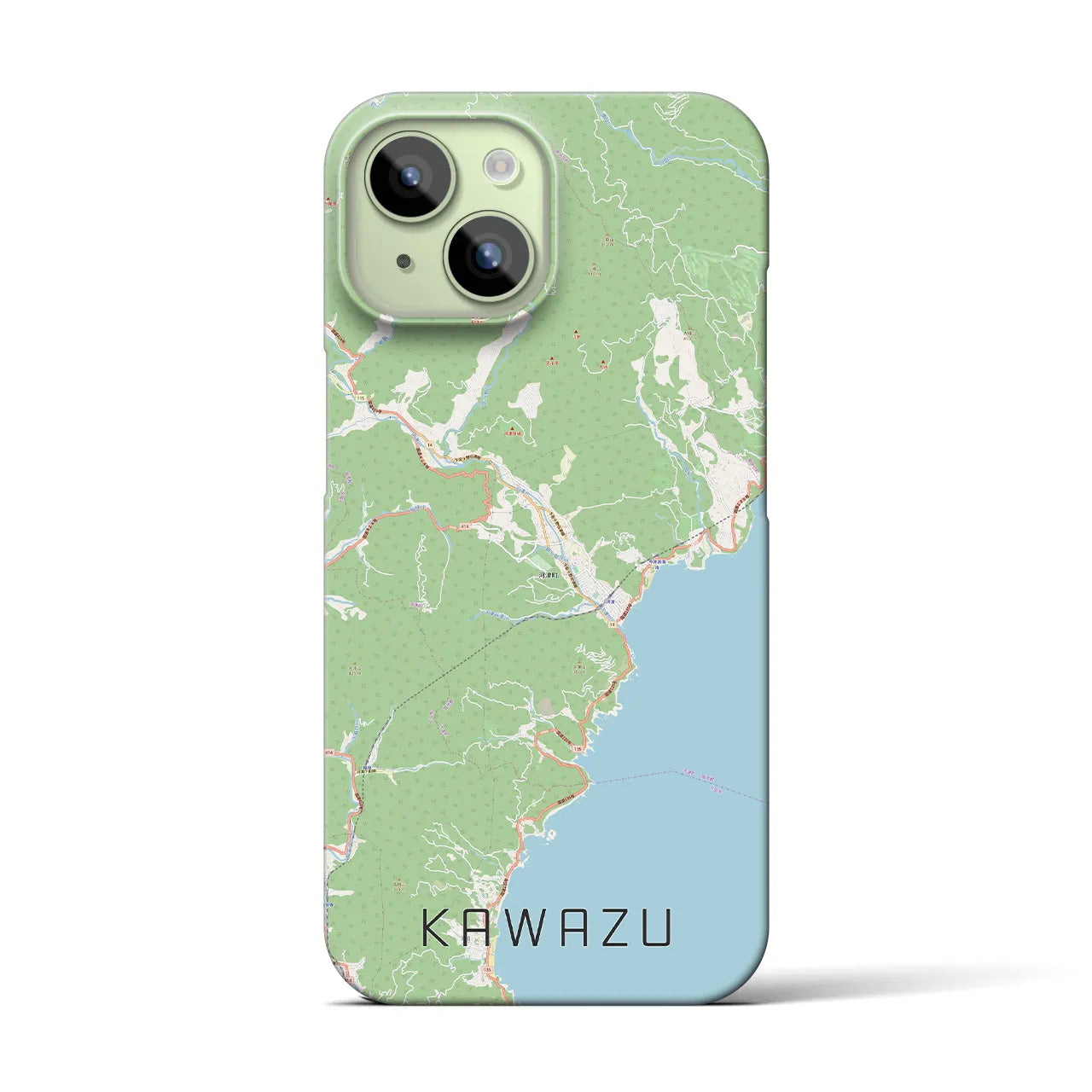 【河津(静岡県)】地図柄iPhoneケース(バックカバータイプ)