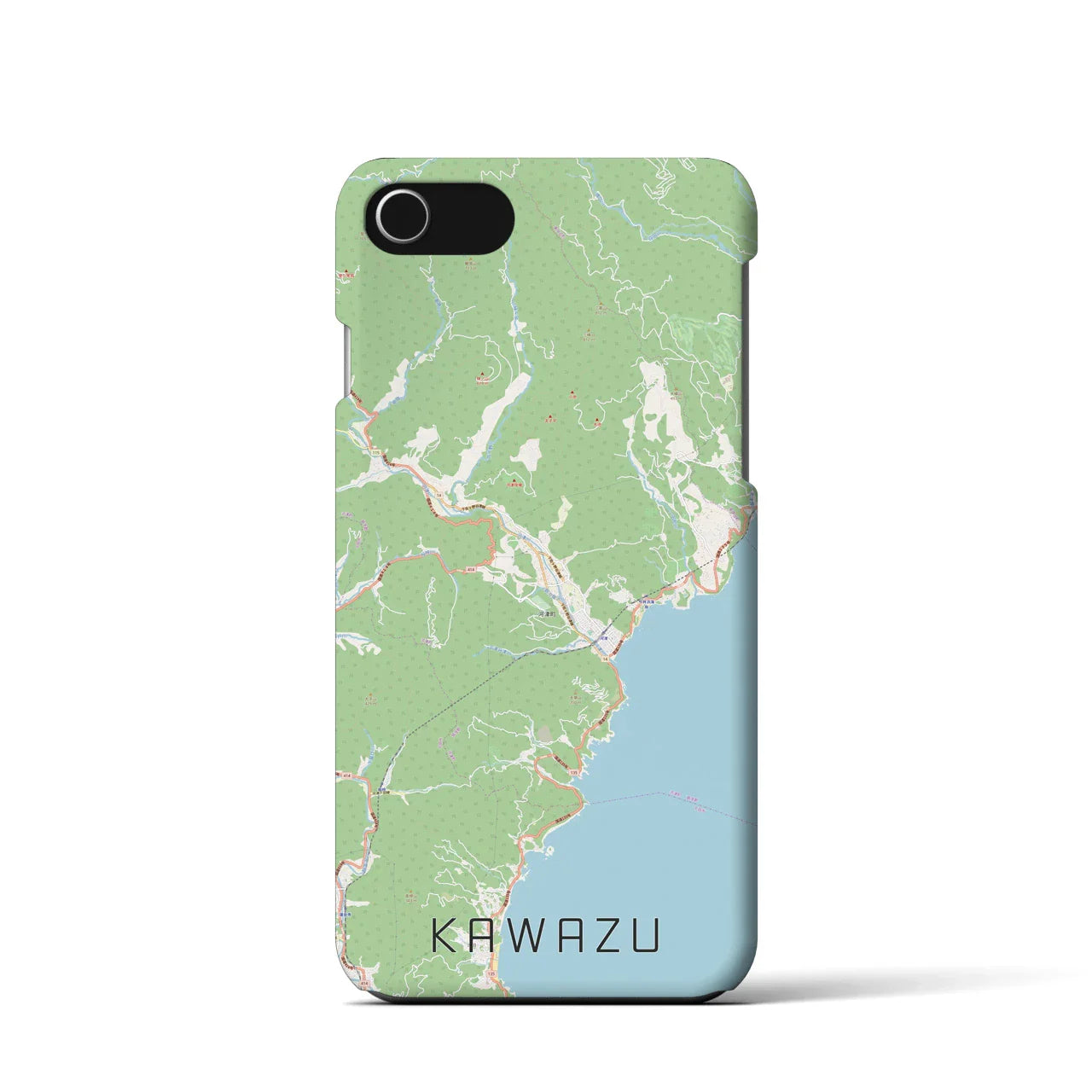【河津(静岡県)】地図柄iPhoneケース(バックカバータイプ)