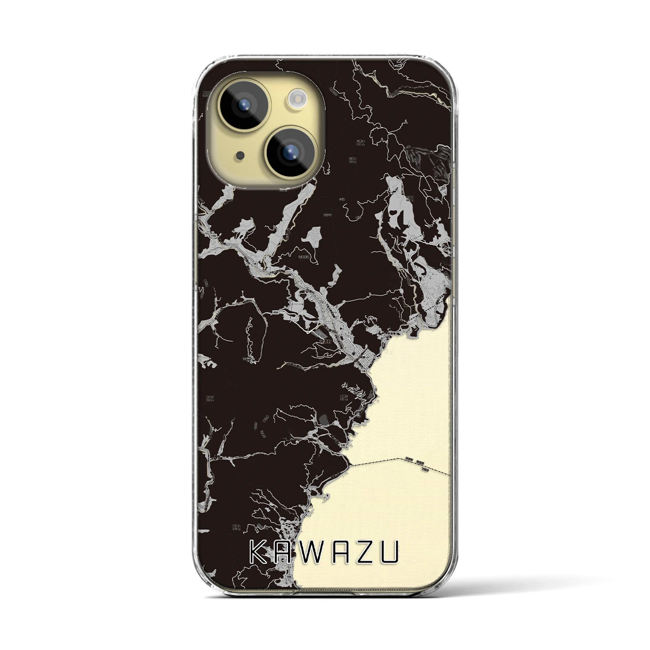 【河津(静岡県)】地図柄iPhoneケース(クリアタイプ)