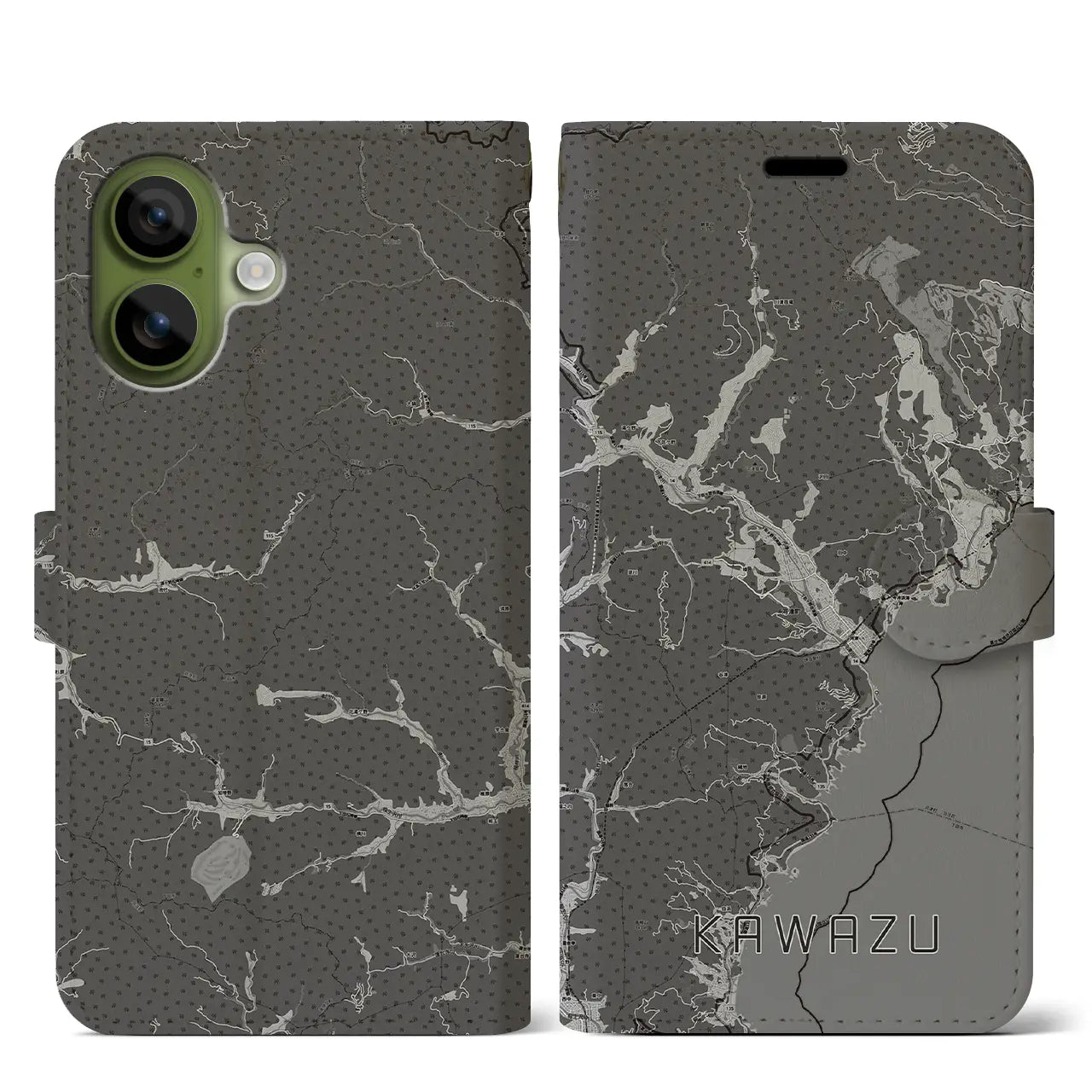 【河津(静岡県)】地図柄iPhoneケース(手帳タイプ)