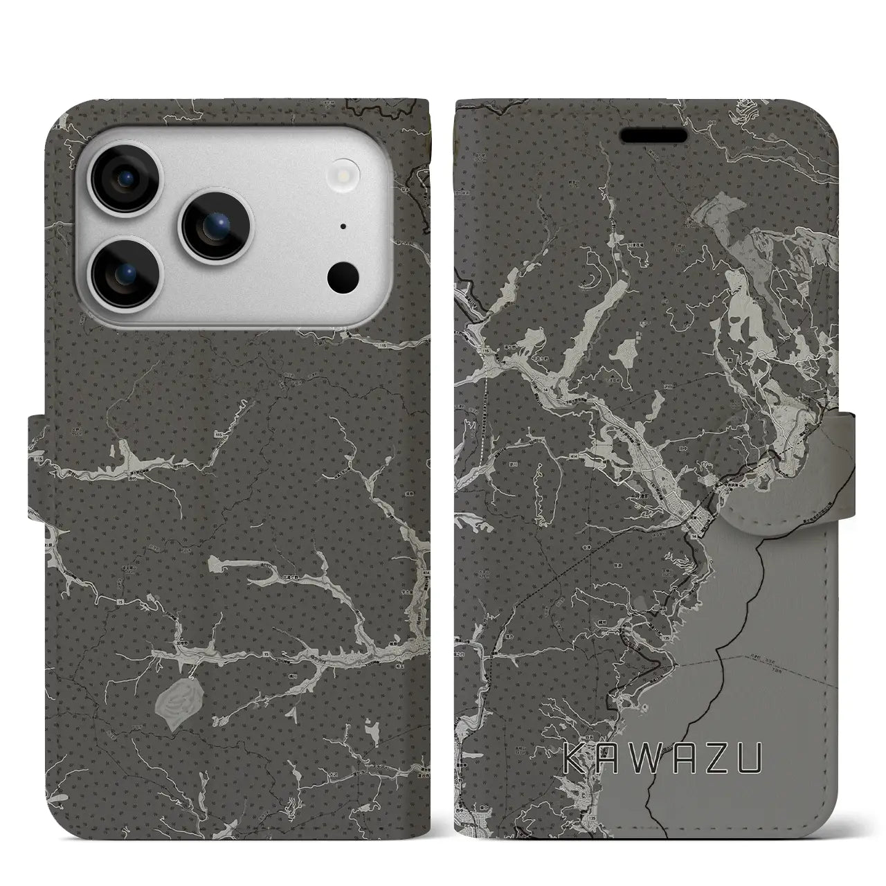 【河津(静岡県)】地図柄iPhoneケース(手帳タイプ)