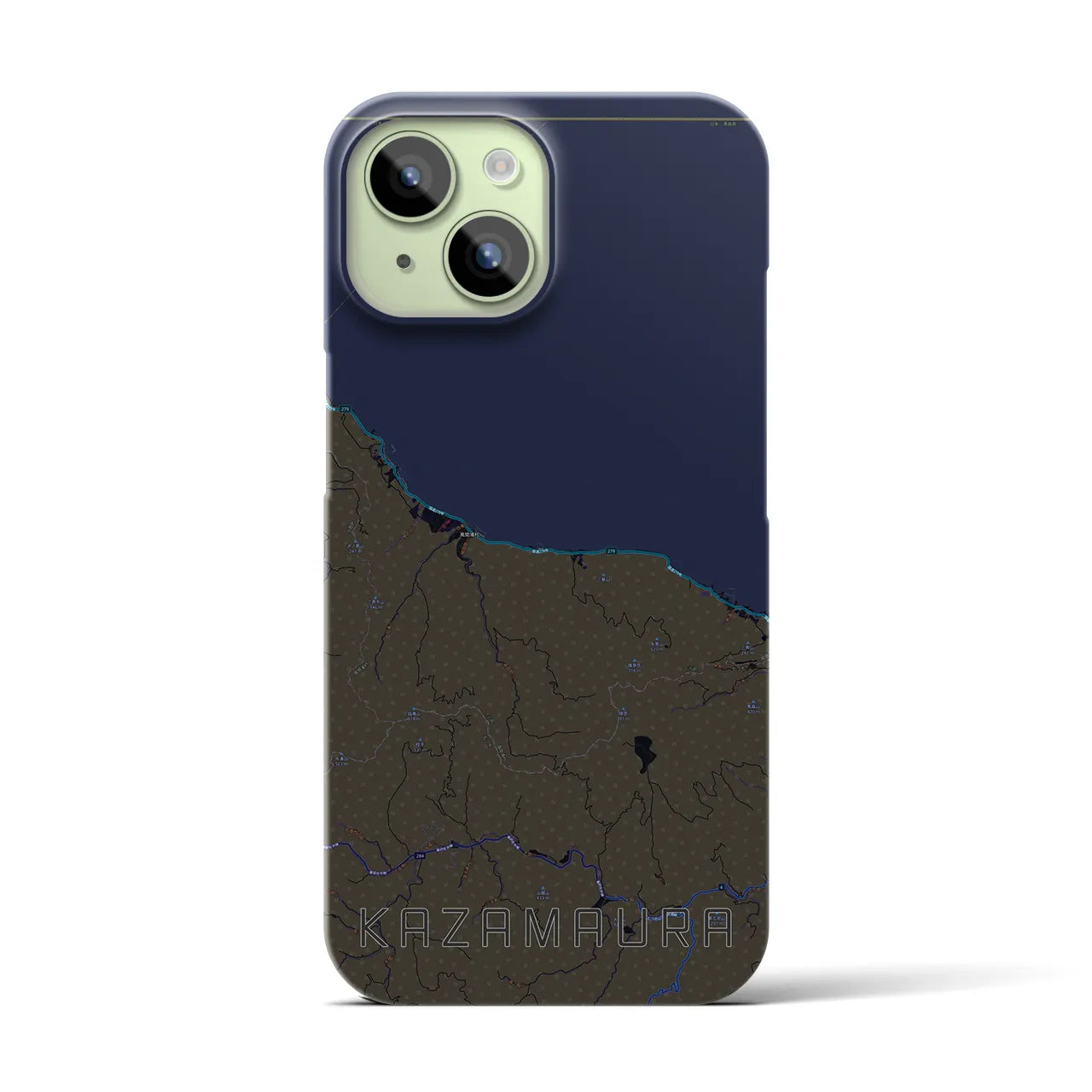 【風間浦(青森県)】地図柄iPhoneケース(バックカバータイプ)