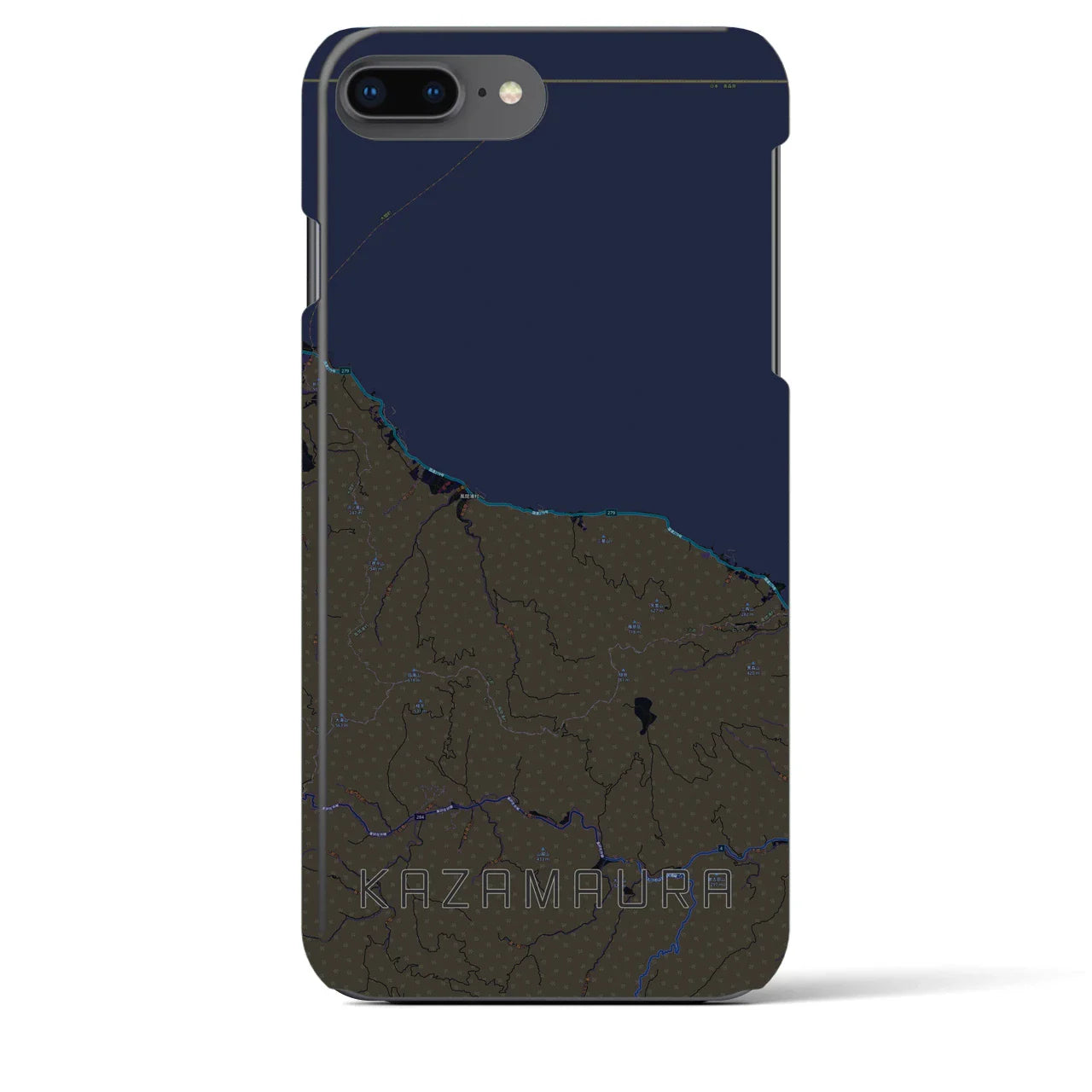 【風間浦(青森県)】地図柄iPhoneケース(バックカバータイプ)