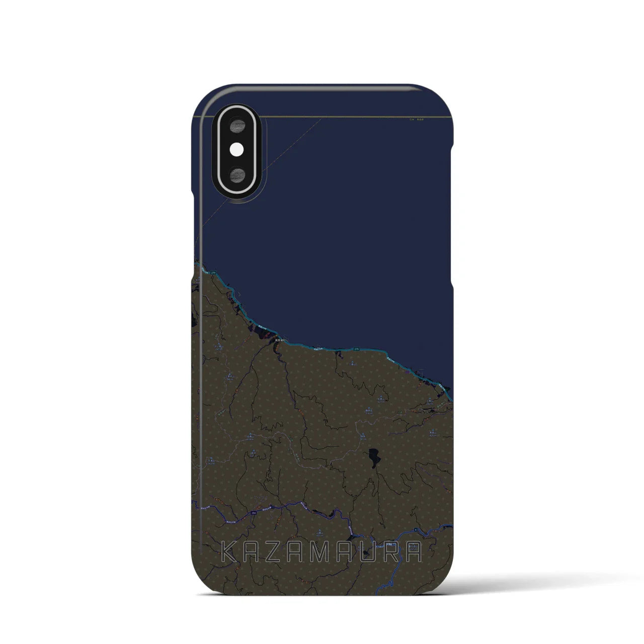 【風間浦(青森県)】地図柄iPhoneケース(バックカバータイプ)