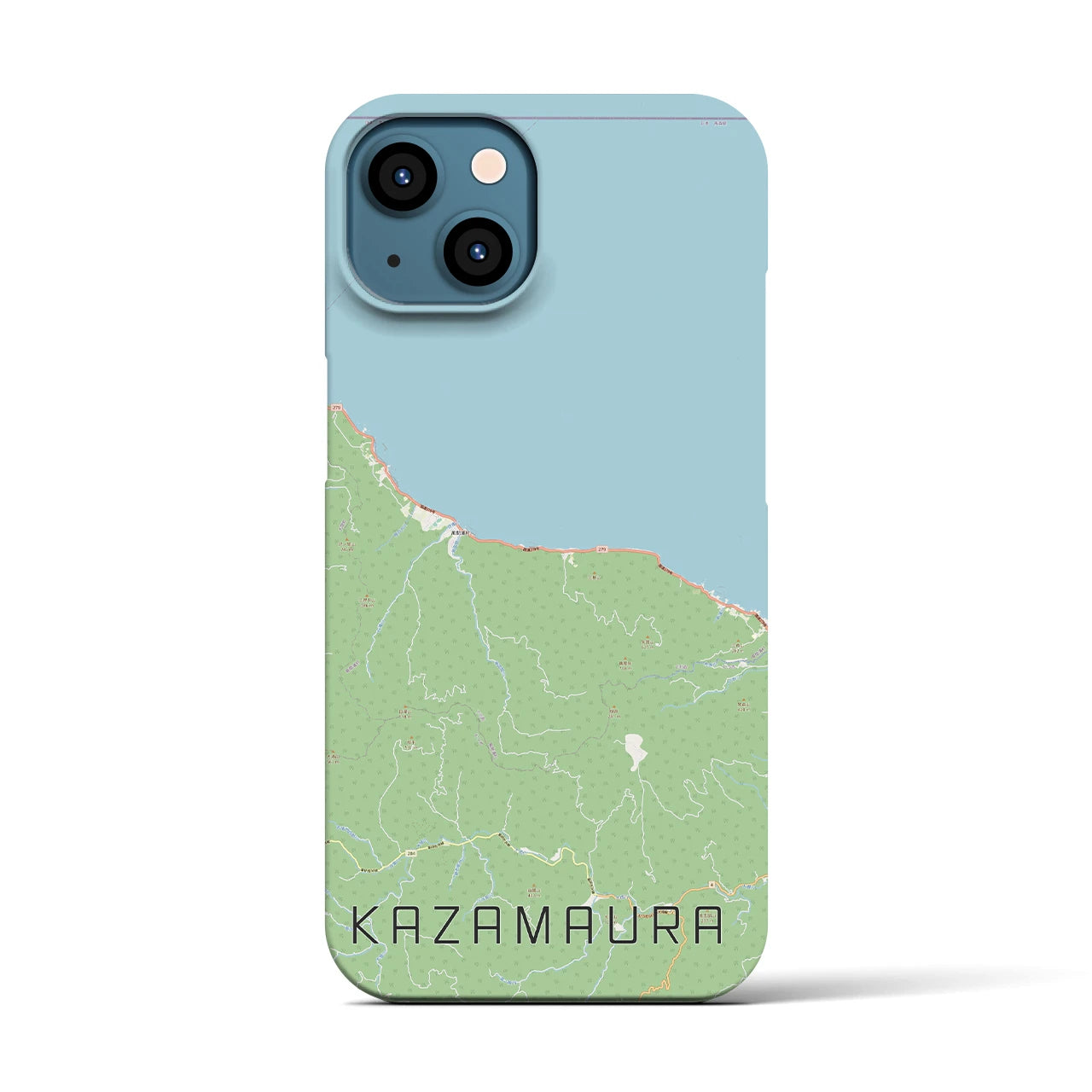 【風間浦(青森県)】地図柄iPhoneケース(バックカバータイプ)
