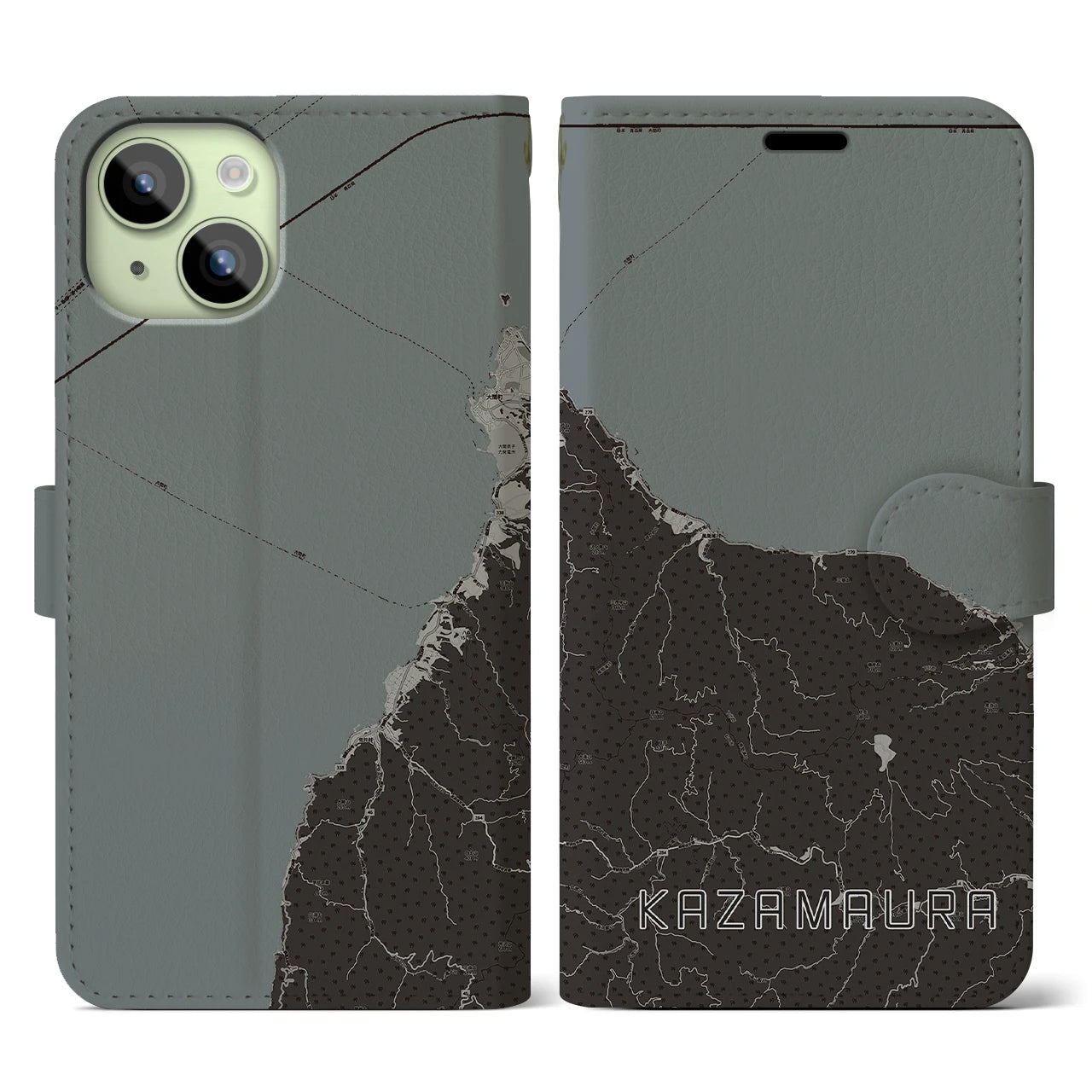 【風間浦(青森県)】地図柄iPhoneケース(手帳タイプ)