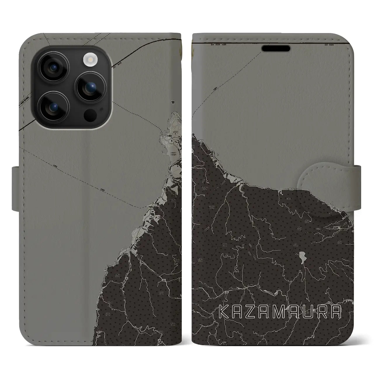 【風間浦(青森県)】地図柄iPhoneケース(手帳タイプ)