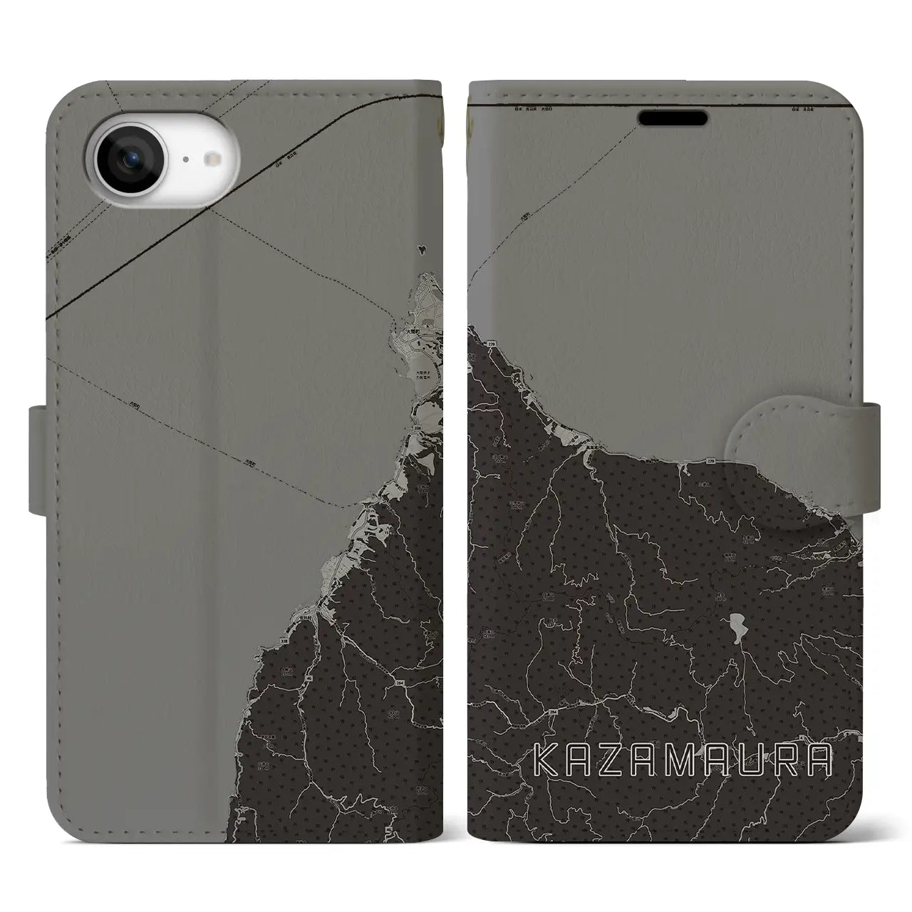 【風間浦(青森県)】地図柄iPhoneケース(手帳タイプ)