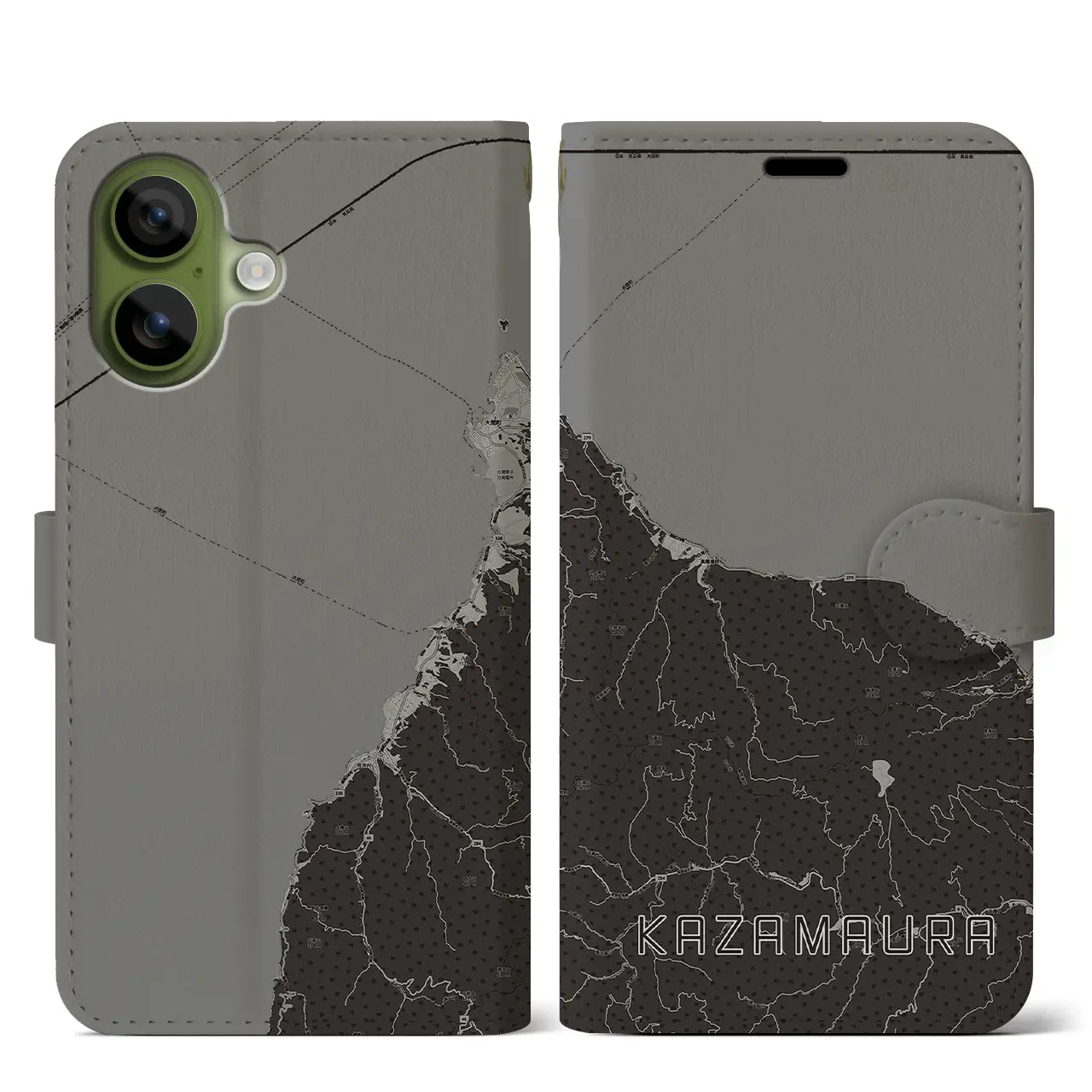 【風間浦(青森県)】地図柄iPhoneケース(手帳タイプ)