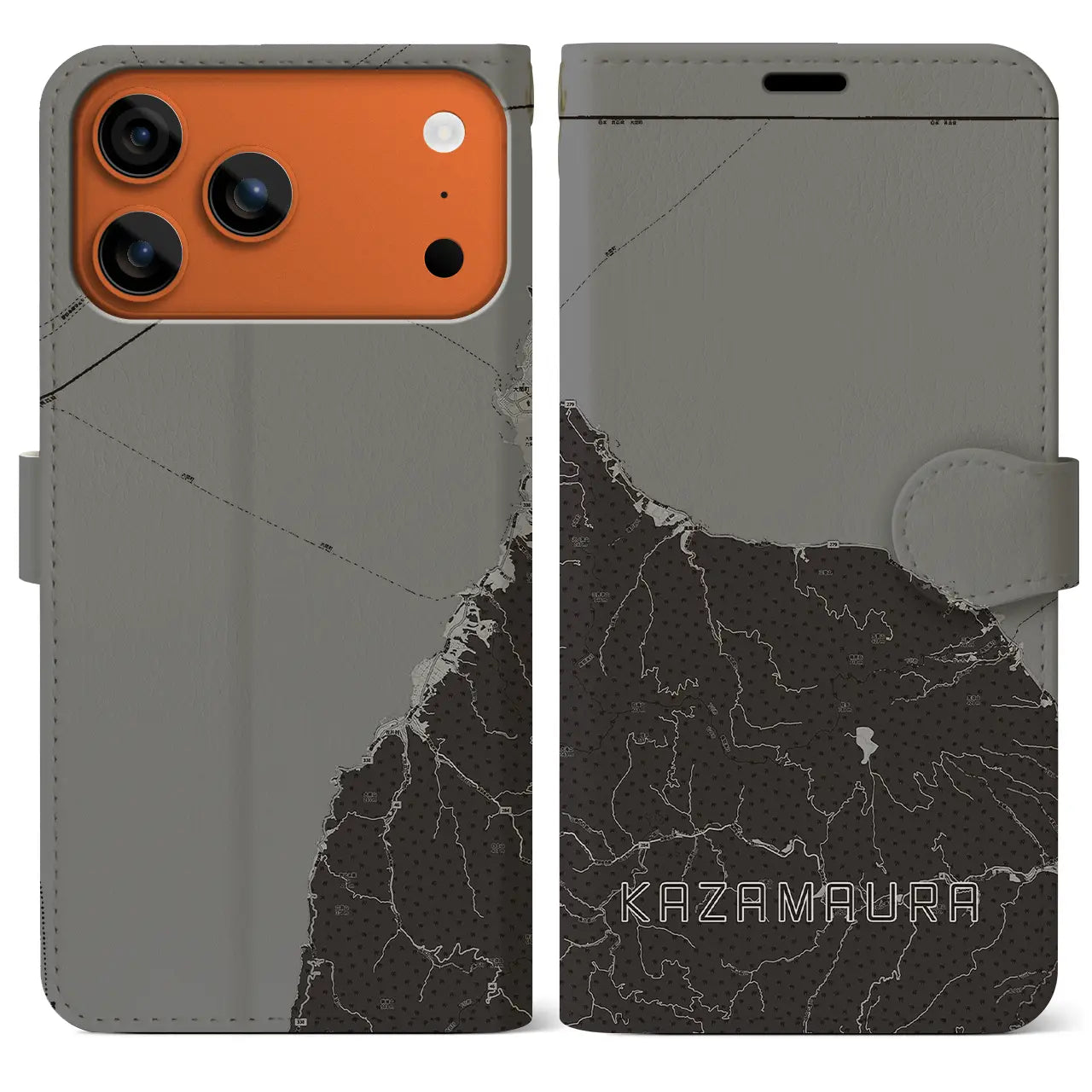 【風間浦(青森県)】地図柄iPhoneケース(手帳タイプ)