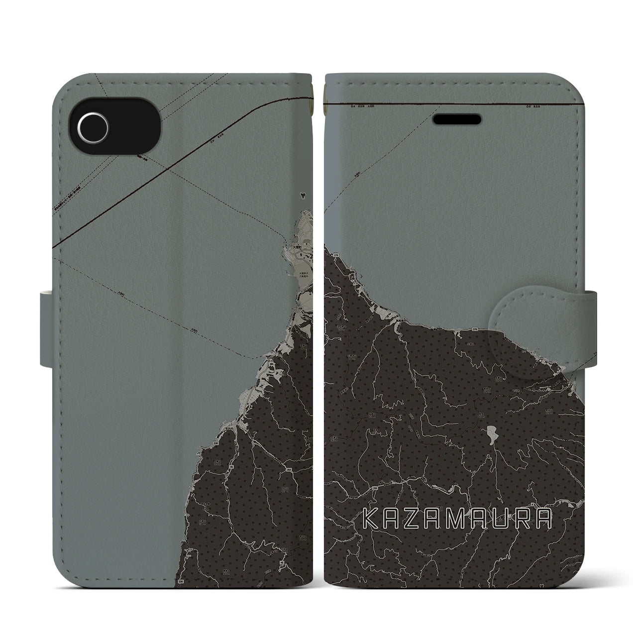 【風間浦(青森県)】地図柄iPhoneケース(手帳タイプ)