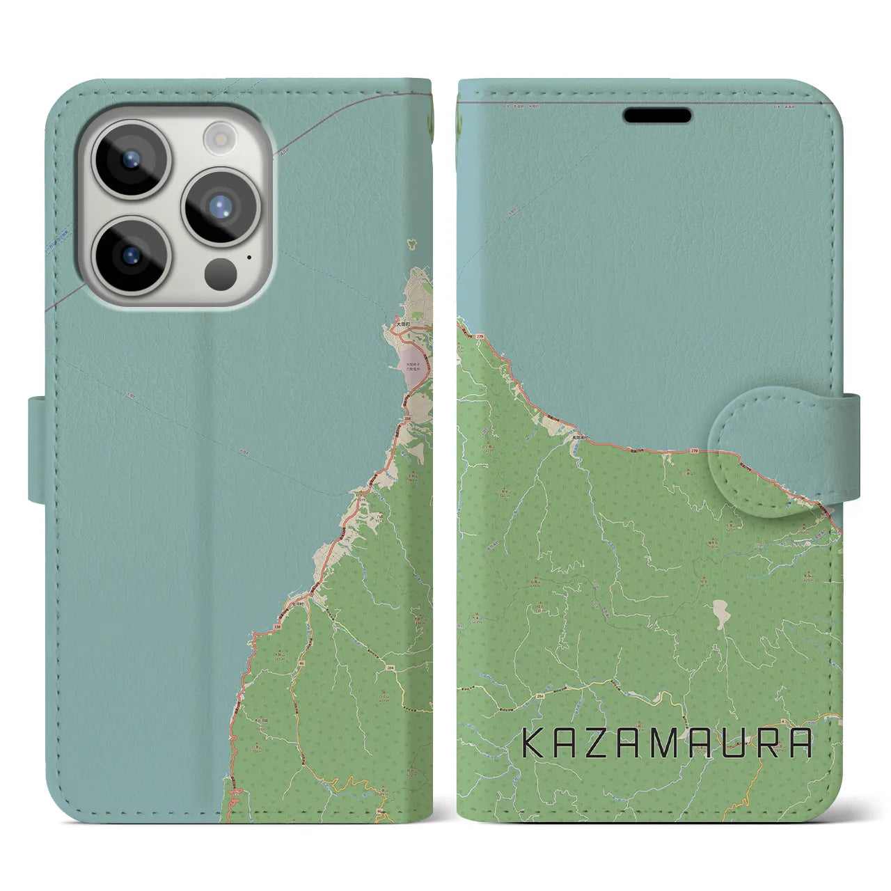 【風間浦(青森県)】地図柄iPhoneケース(手帳タイプ)