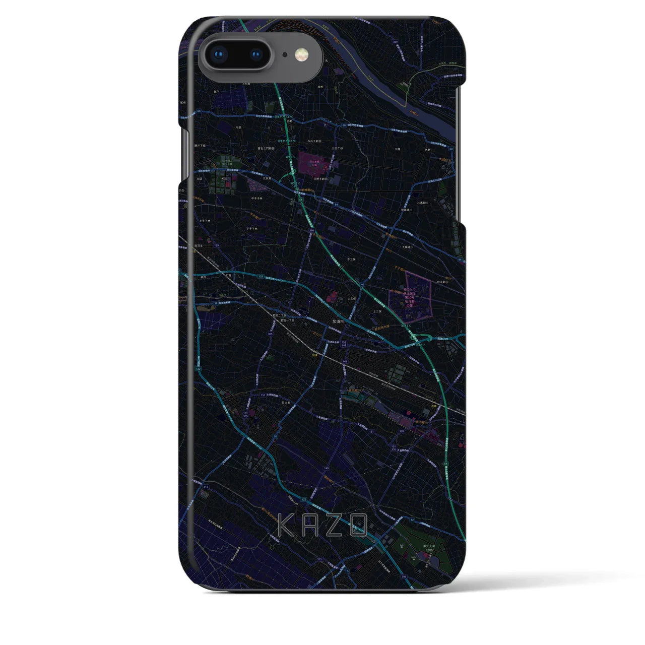 【加須(埼玉県)】地図柄iPhoneケース(バックカバータイプ)