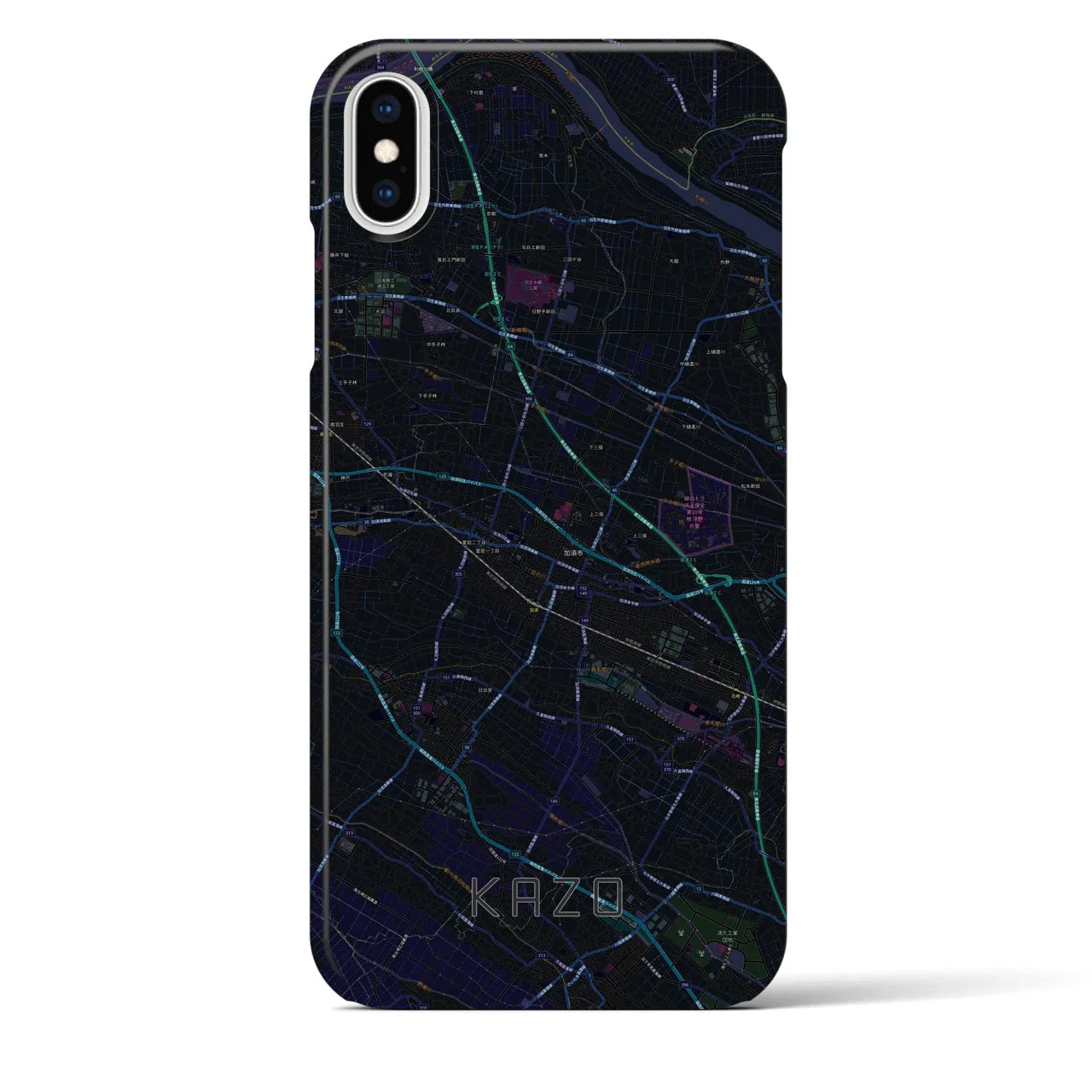 【加須(埼玉県)】地図柄iPhoneケース(バックカバータイプ)