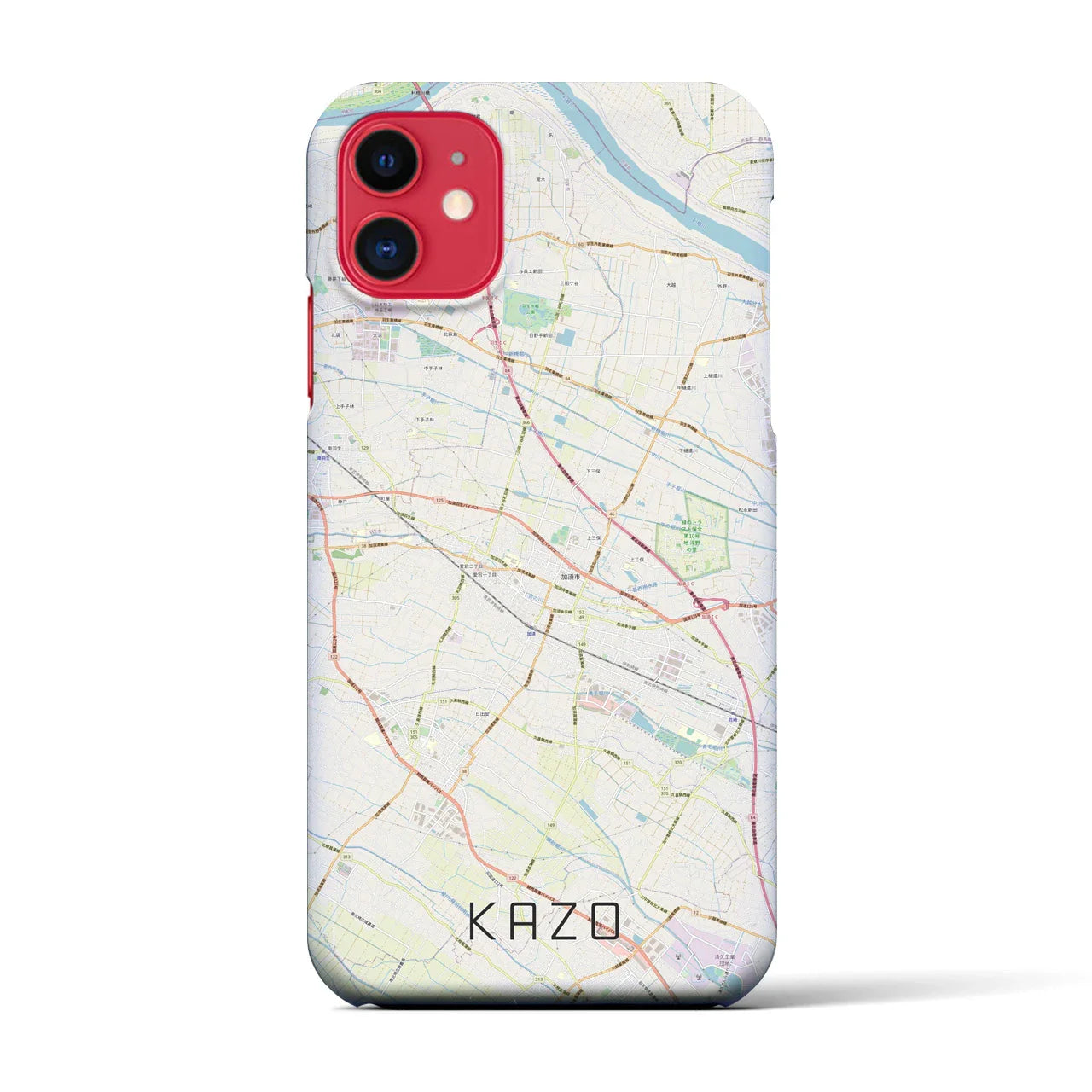 【加須(埼玉県)】地図柄iPhoneケース(バックカバータイプ)