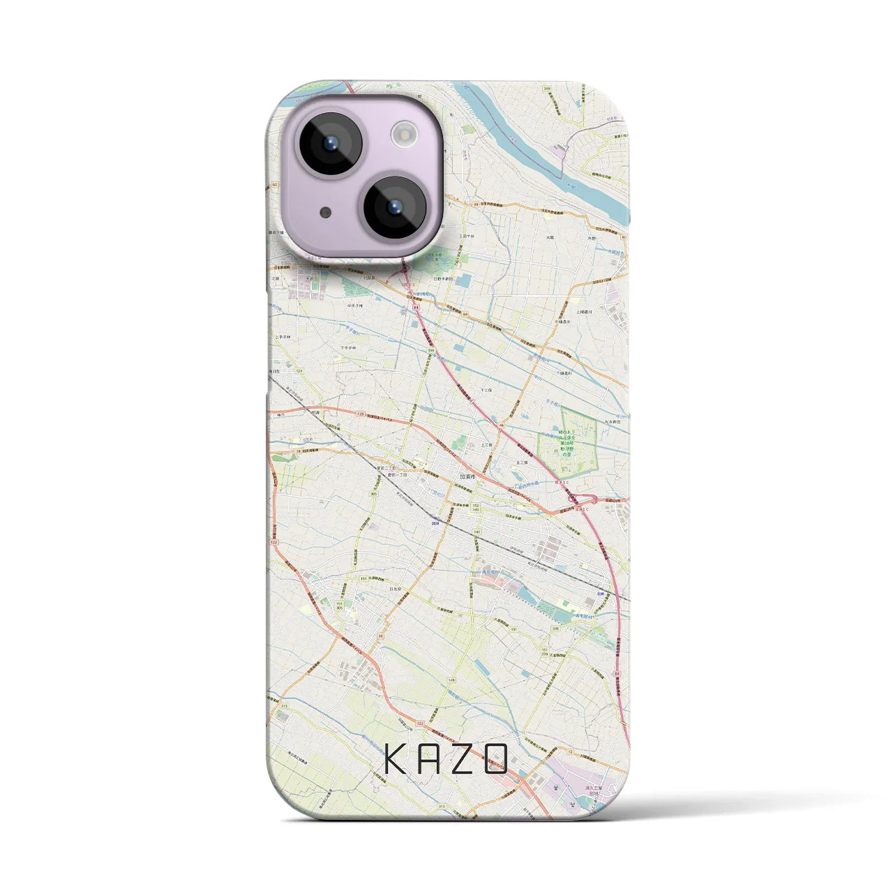 【加須(埼玉県)】地図柄iPhoneケース(バックカバータイプ)