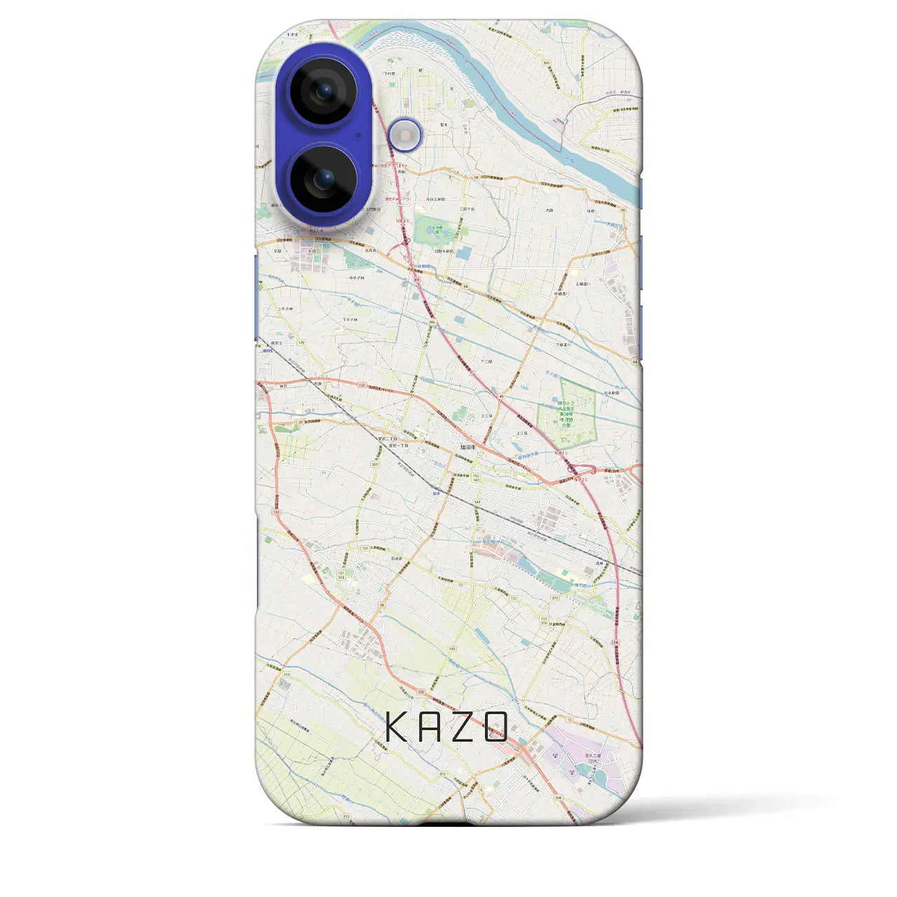 【加須(埼玉県)】地図柄iPhoneケース(バックカバータイプ)ナチュラル・iPhone 16 Pro Max 用